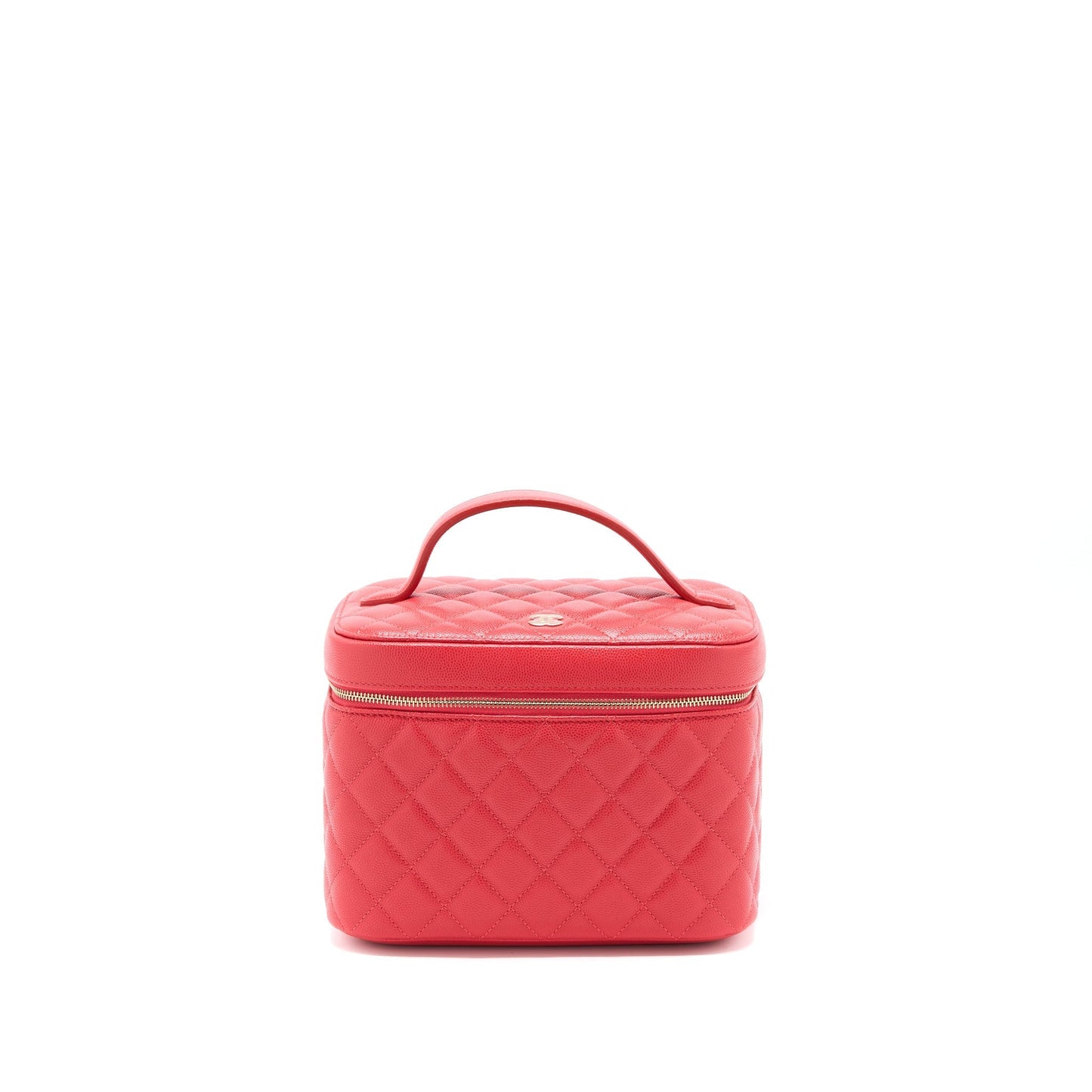 Chanel Top Handle Vanity Caviar LGHW Red Handbag