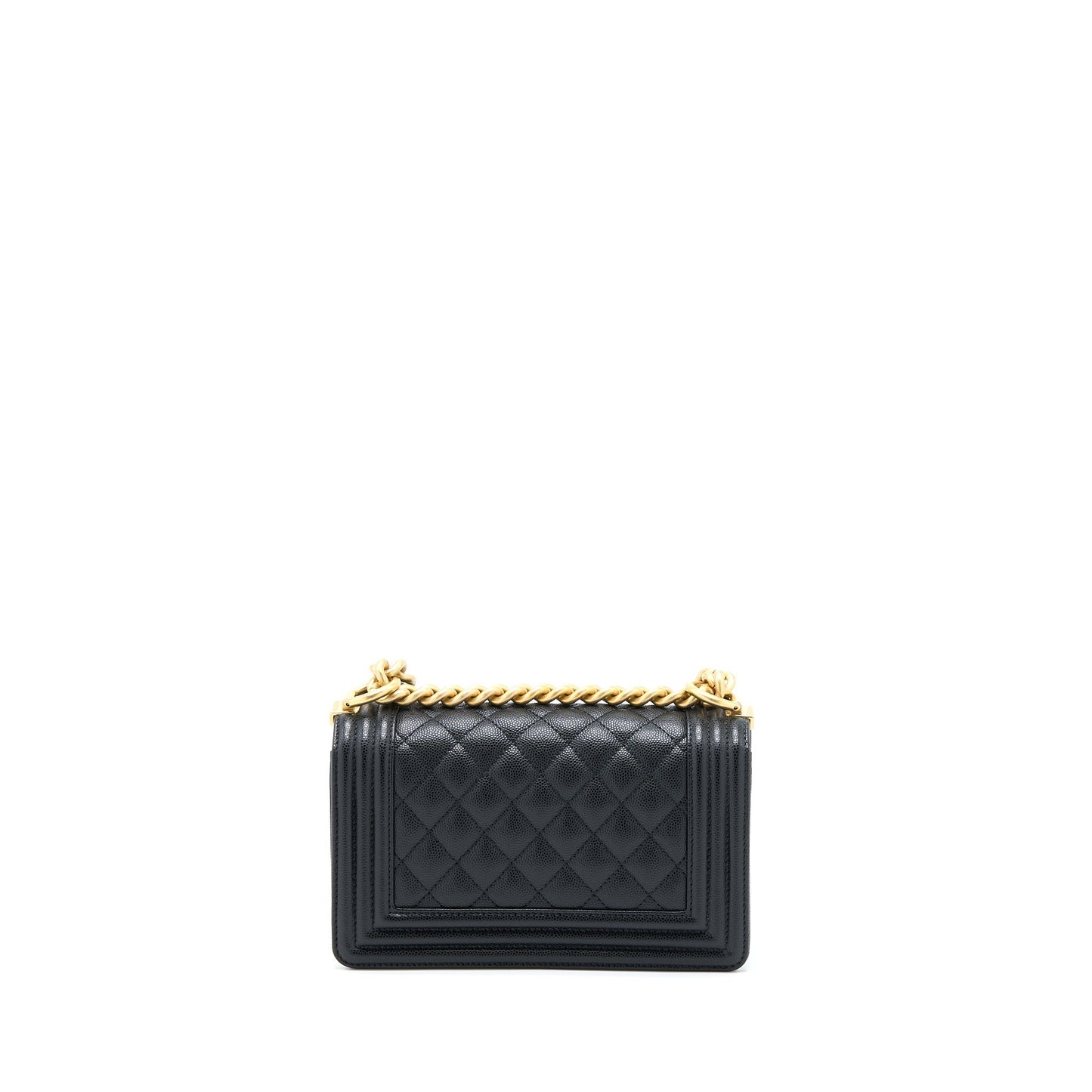 Chanel Boy Caviar Brushed GHW Microchip Black Small Handbag Microchip 2