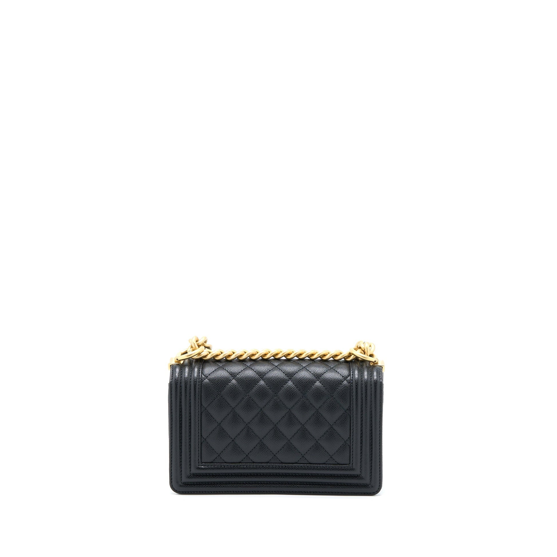 Chanel Boy Caviar Brushed GHW Microchip Black Small Handbag Microchip 2