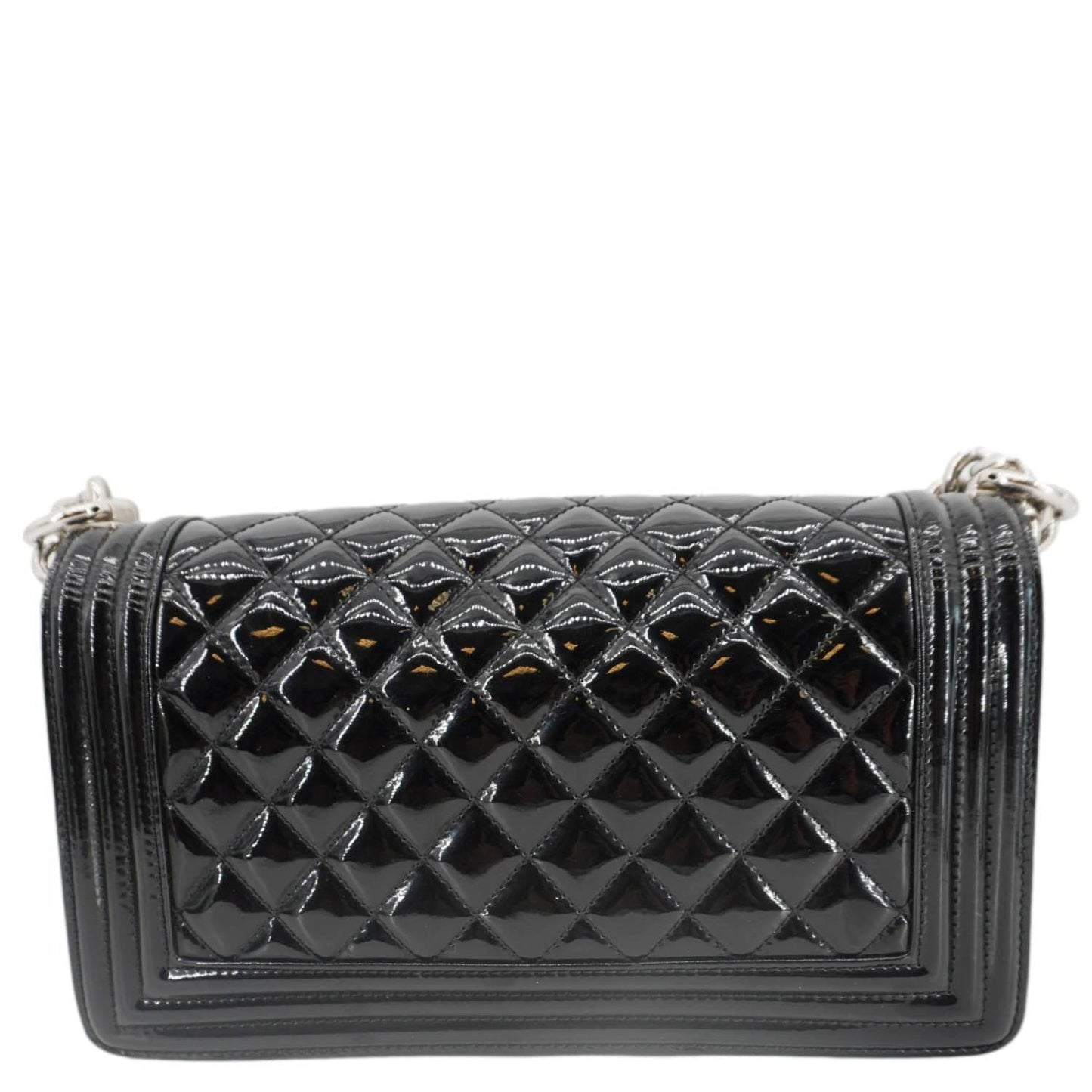 Chanel Boy Flap Plexiglass Patent Leather Black Travel Bag