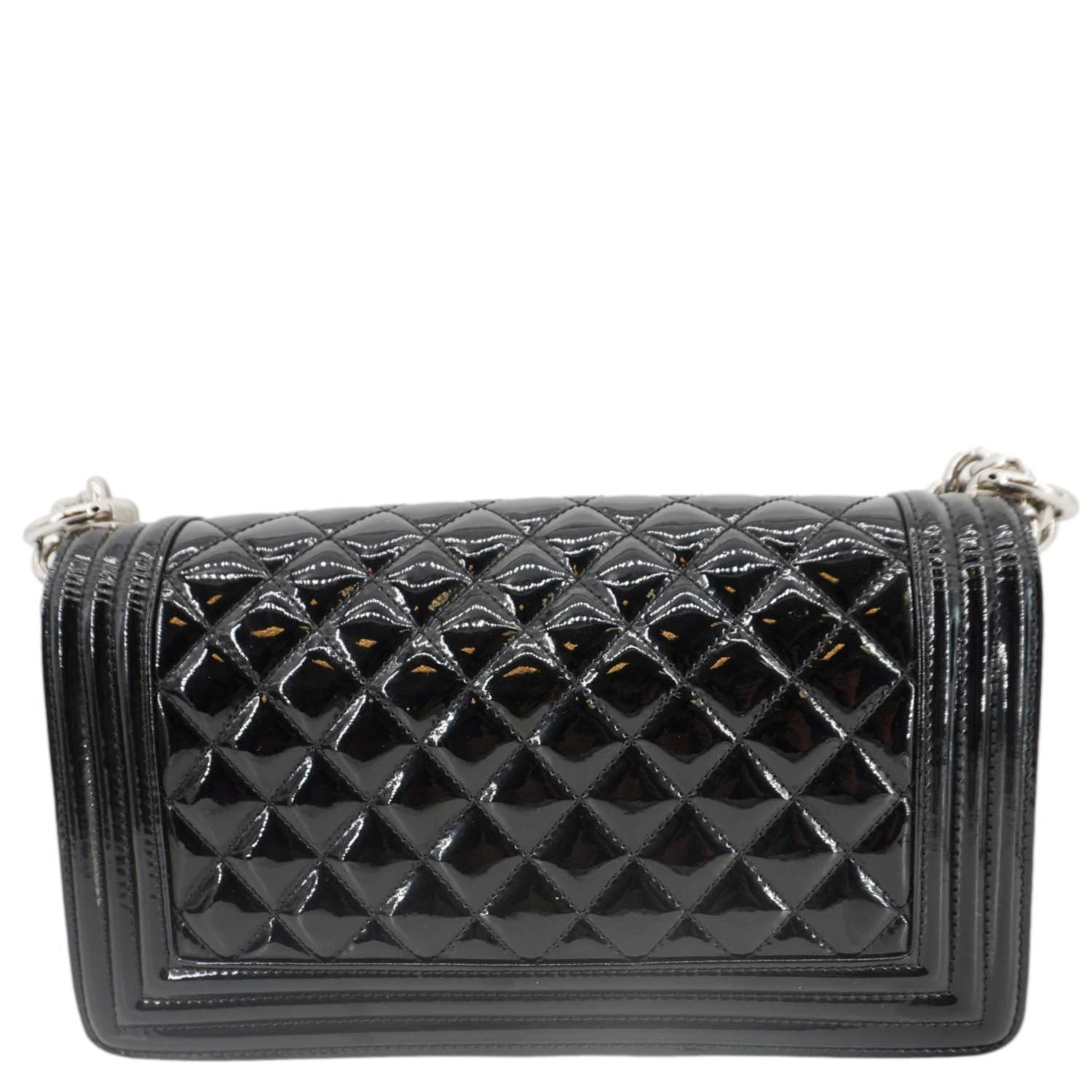 Chanel Boy Flap Plexiglass Patent Leather Black Travel Bag