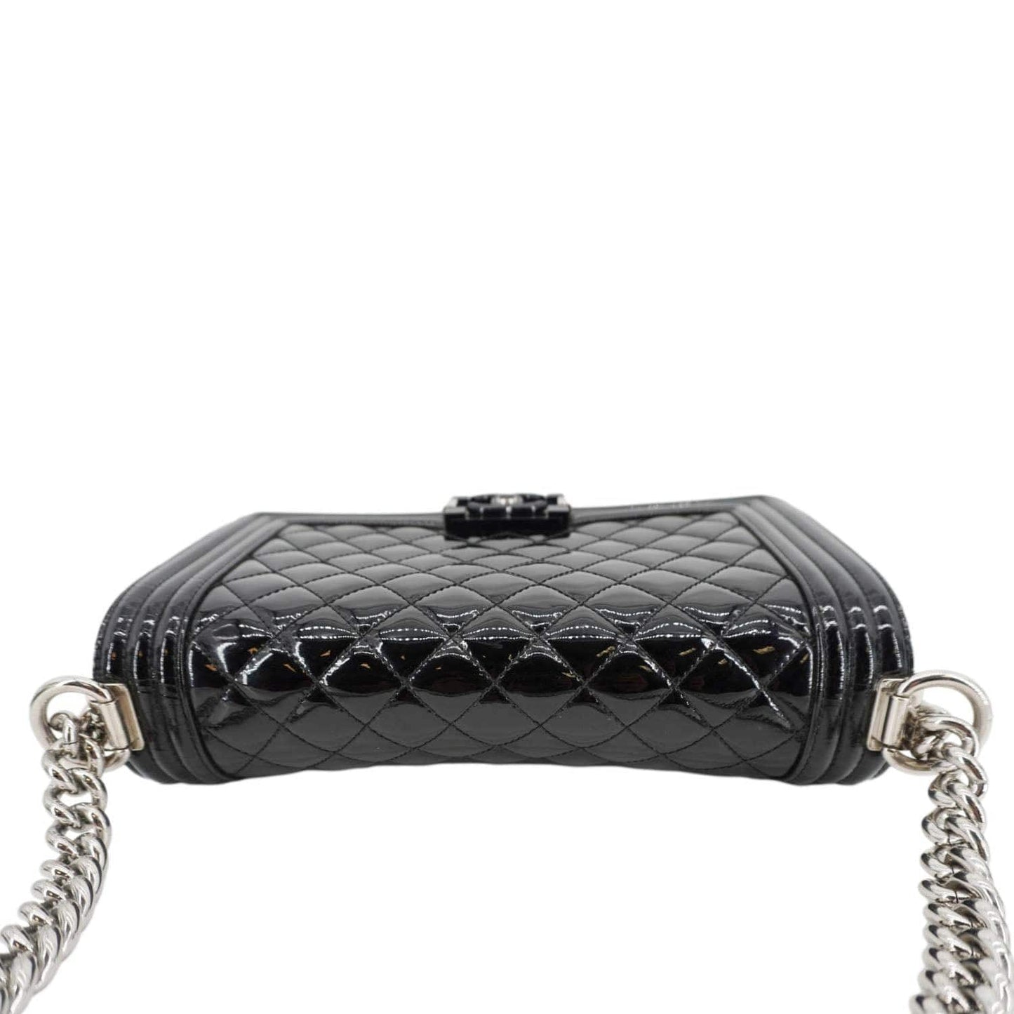 Chanel Boy Flap Plexiglass Patent Leather Black Travel Bag
