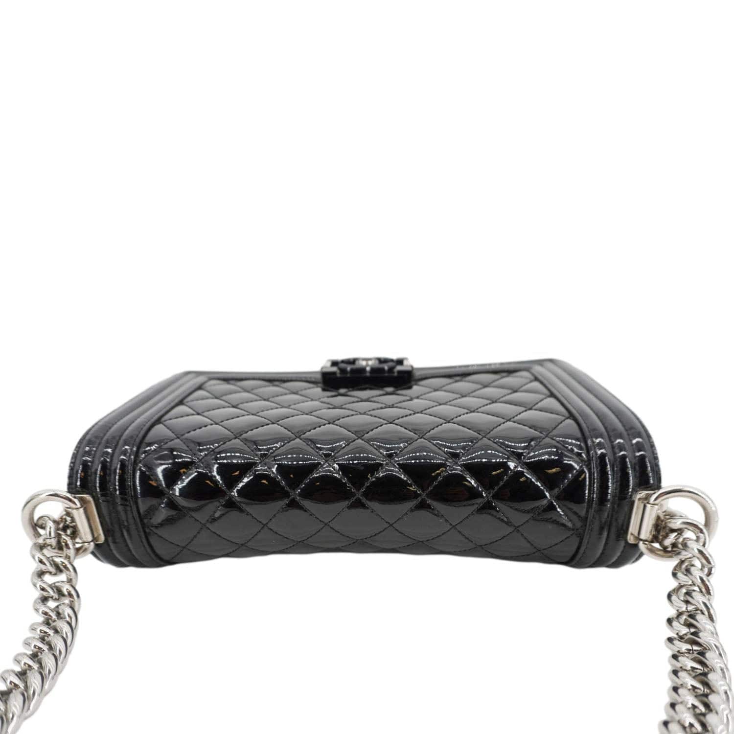 Chanel Boy Flap Plexiglass Patent Leather Black Travel Bag