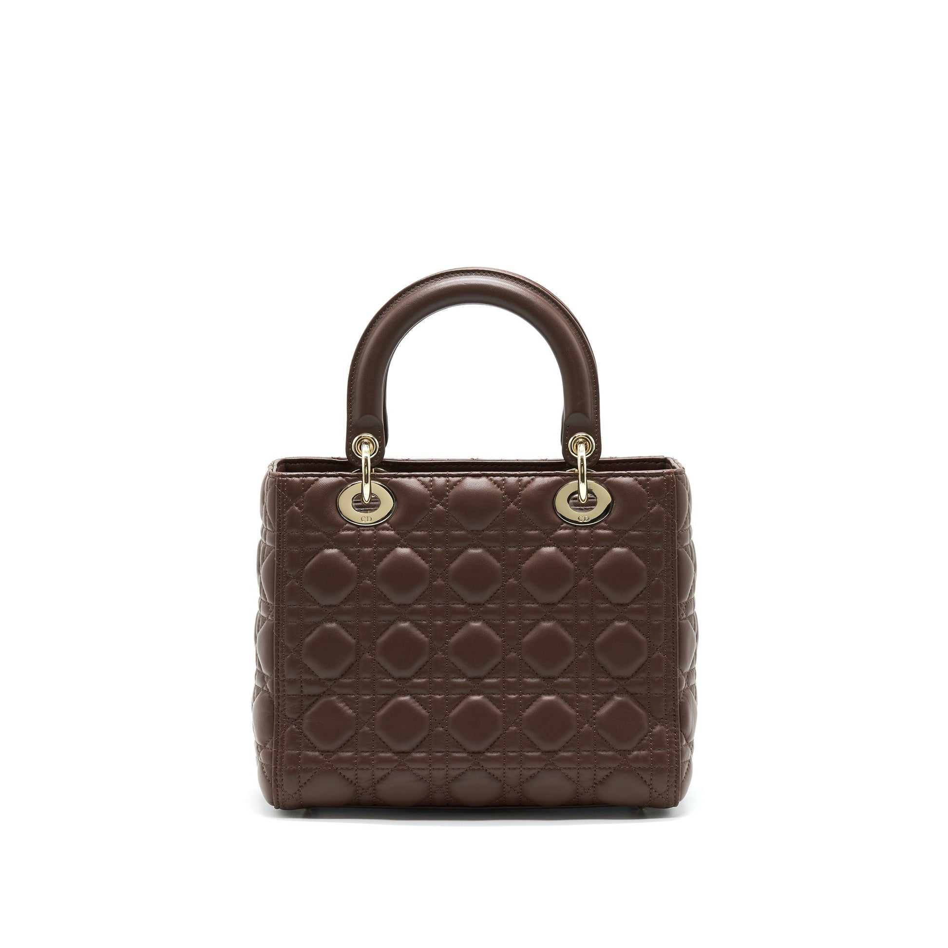 Dior Lady Chocolate Handbag Brown Medium Travel Bag