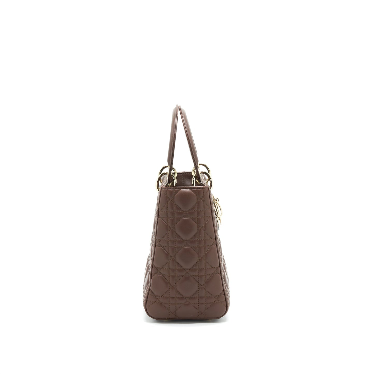 Dior Lady Chocolate Handbag Brown Medium Travel Bag