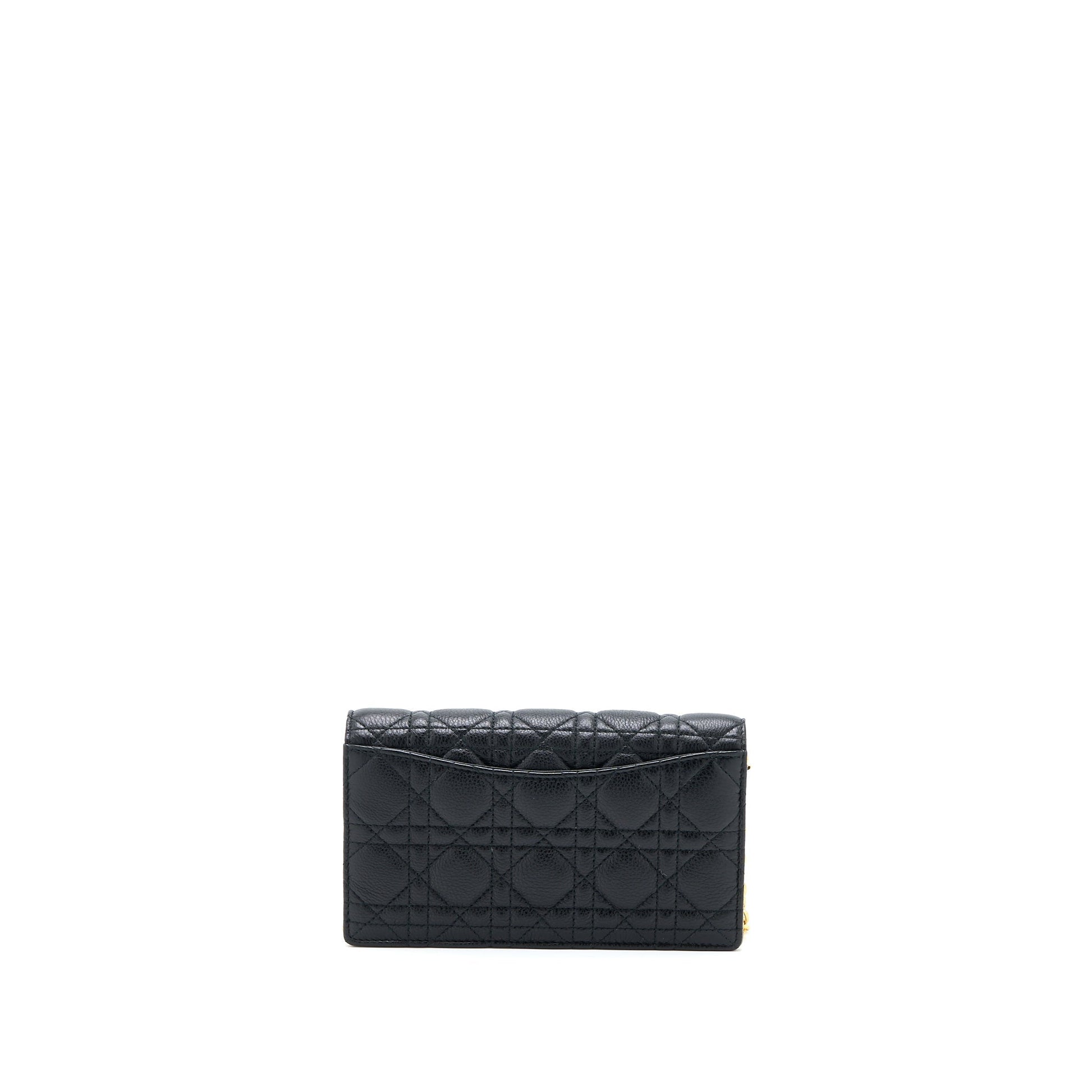Dior Caro Pouch Cannage Calfskin Handbag Black Travel Bag