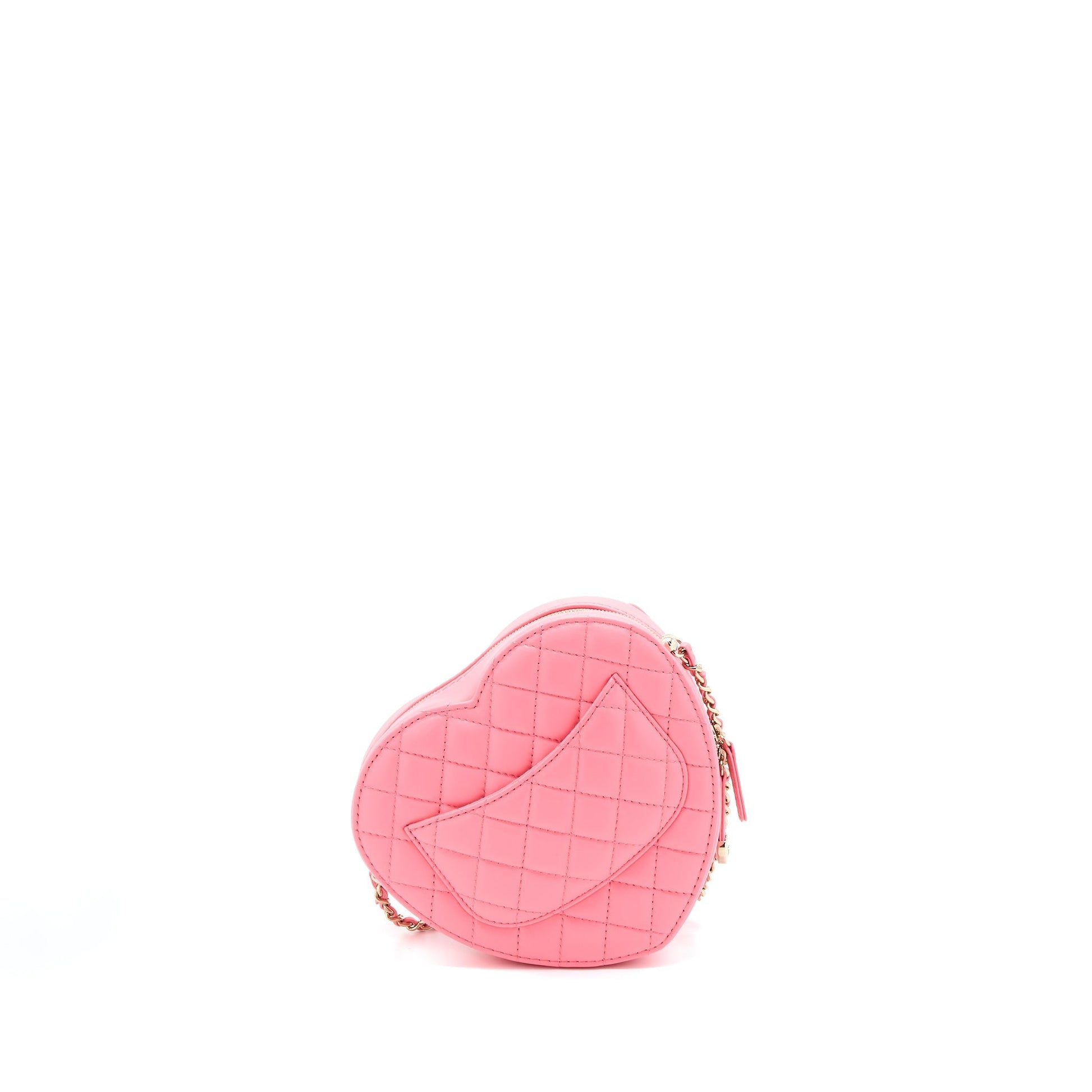 Chanel 22S Heart Lambskin LGHW Microchip Pink Handbag Lghw Microchip