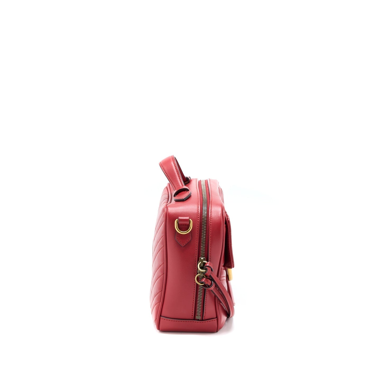 Gucci Sylvie Web Marmont Bag Calfskin Red Travel Bag