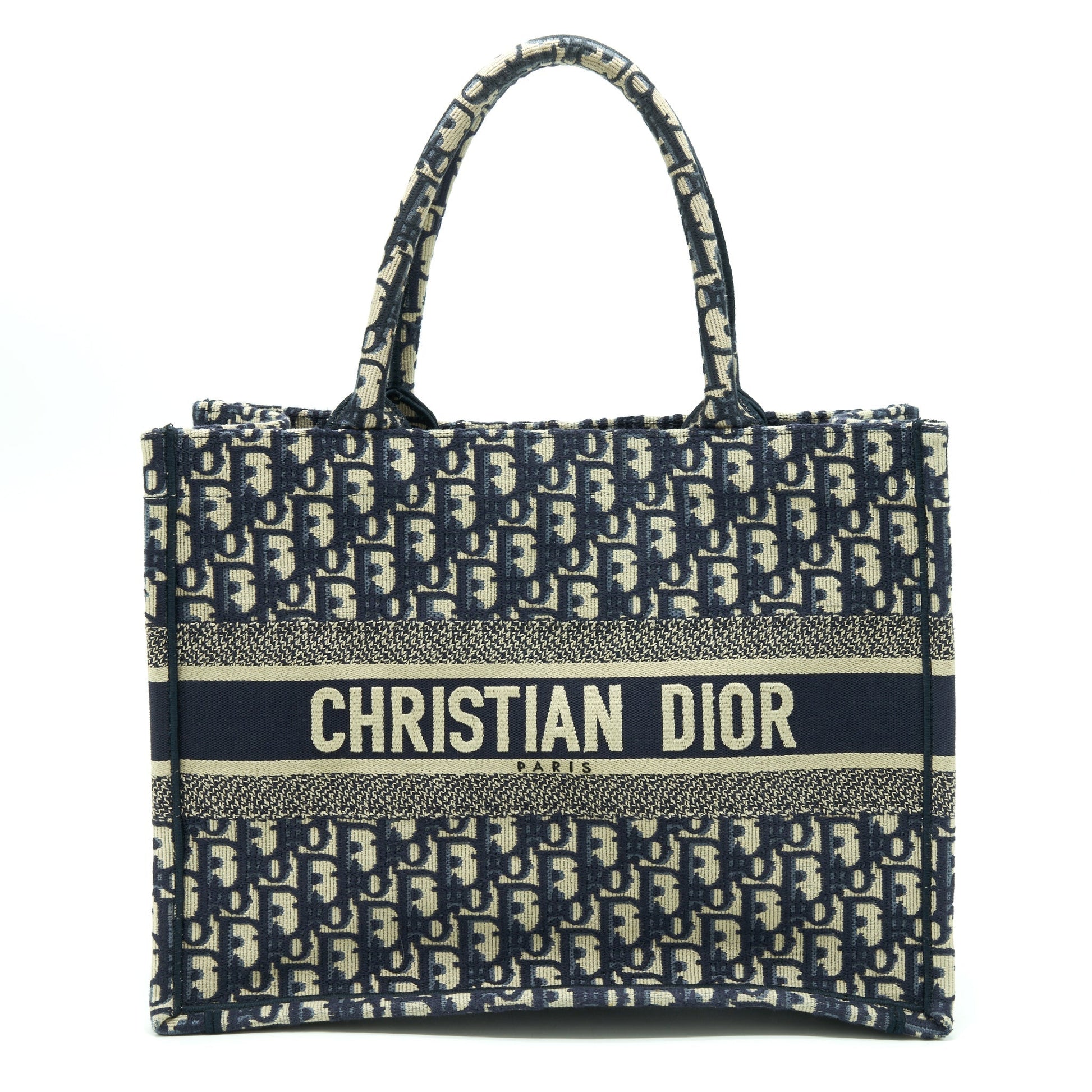Dior Book Tote Purse Oblique Jacquard Handbag Blue Small Tote Bag