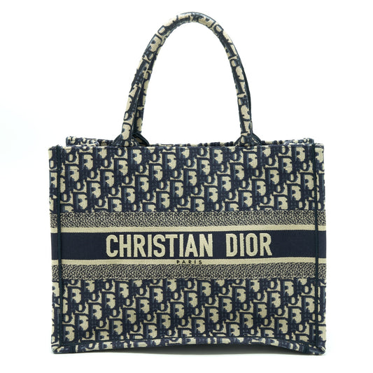 Dior Book Tote Purse Oblique Jacquard Handbag Blue Small Tote Bag