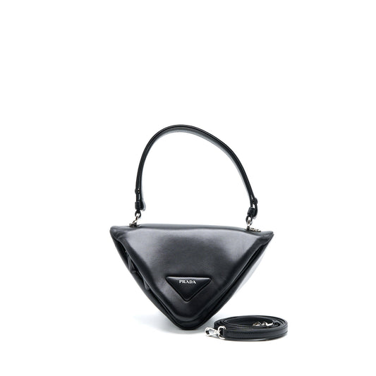Prada Padded Nappa Triangle Purse Handbag Black Travel Bag
