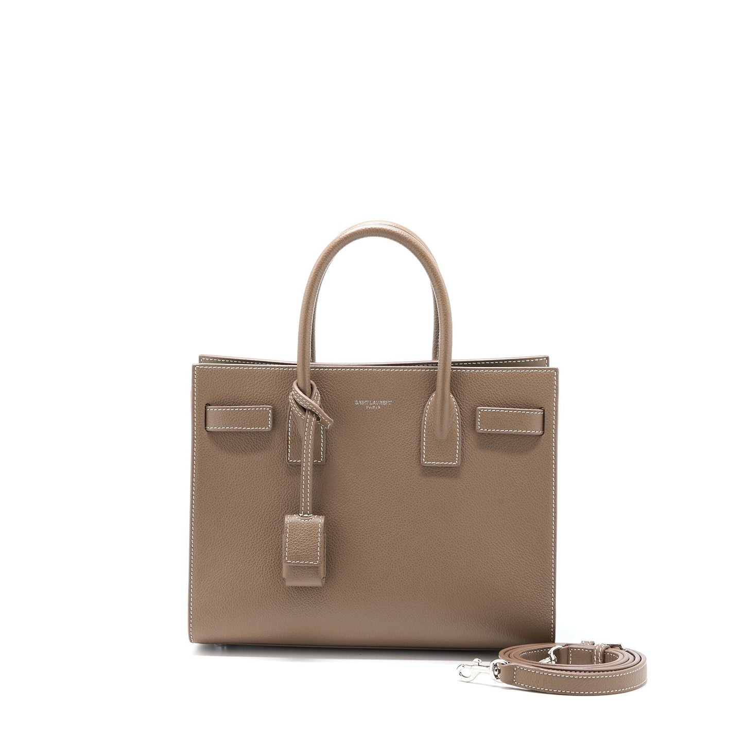 YSL Saint Laurent Saint Laurent Sac De Jour Calfskin Taupe Travel Bag