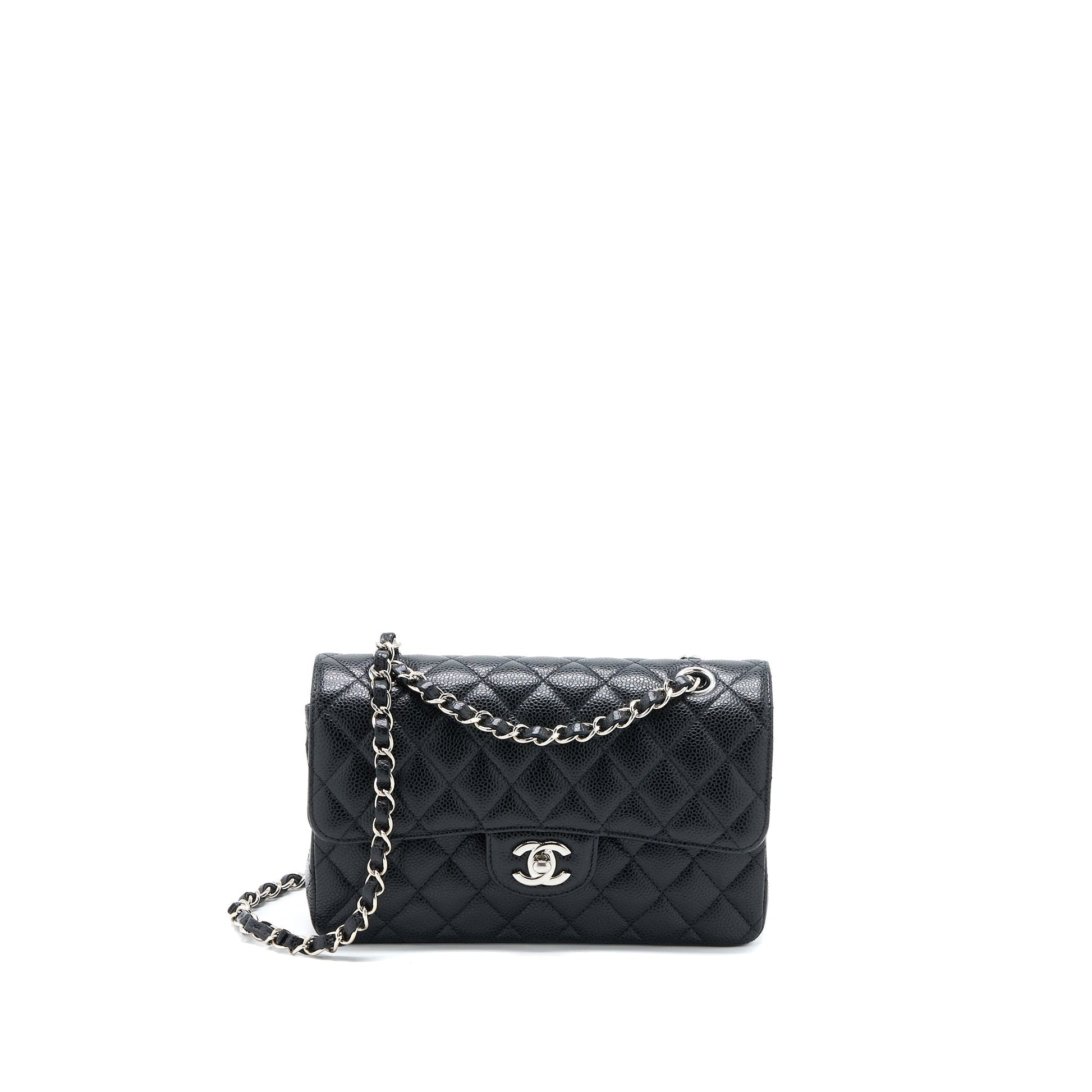 Chanel Classic Flap Caviar SHW Black Small Shoulder Bag
