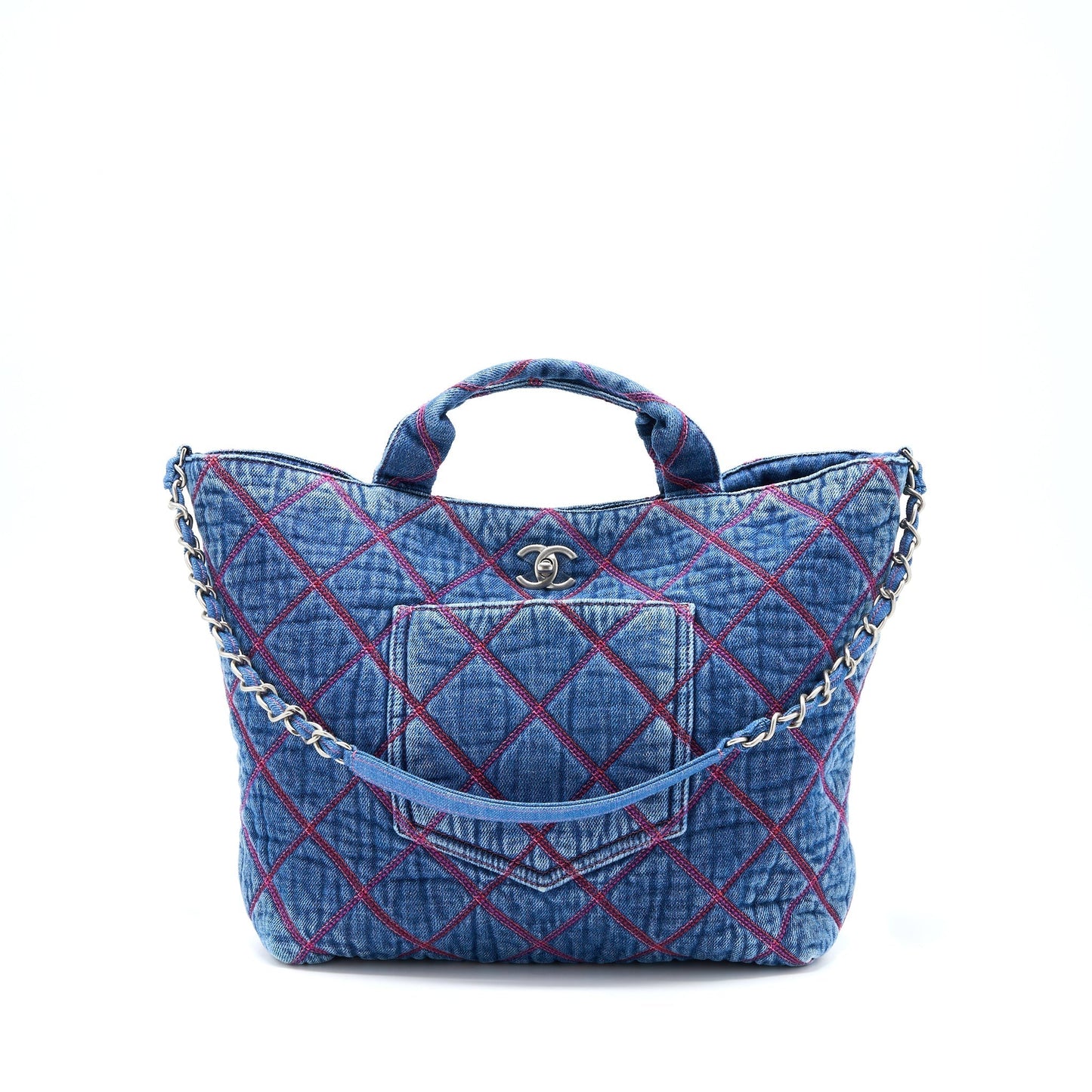 Chanel COCO Beach Denim SHW Microchip Tote Bag