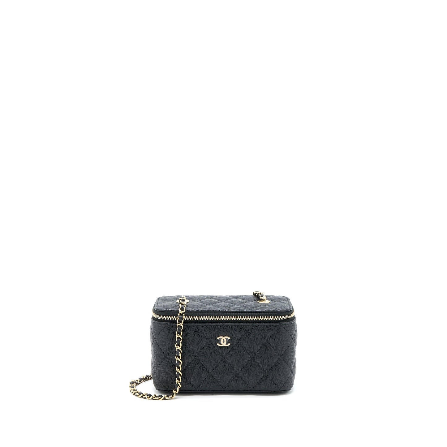 Chanel Long Vanity Caviar LGHW Microchip Black Handbag