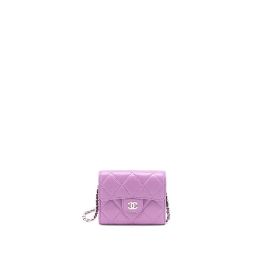 Chanel On Lambskin Purple SHW Clutch Bag