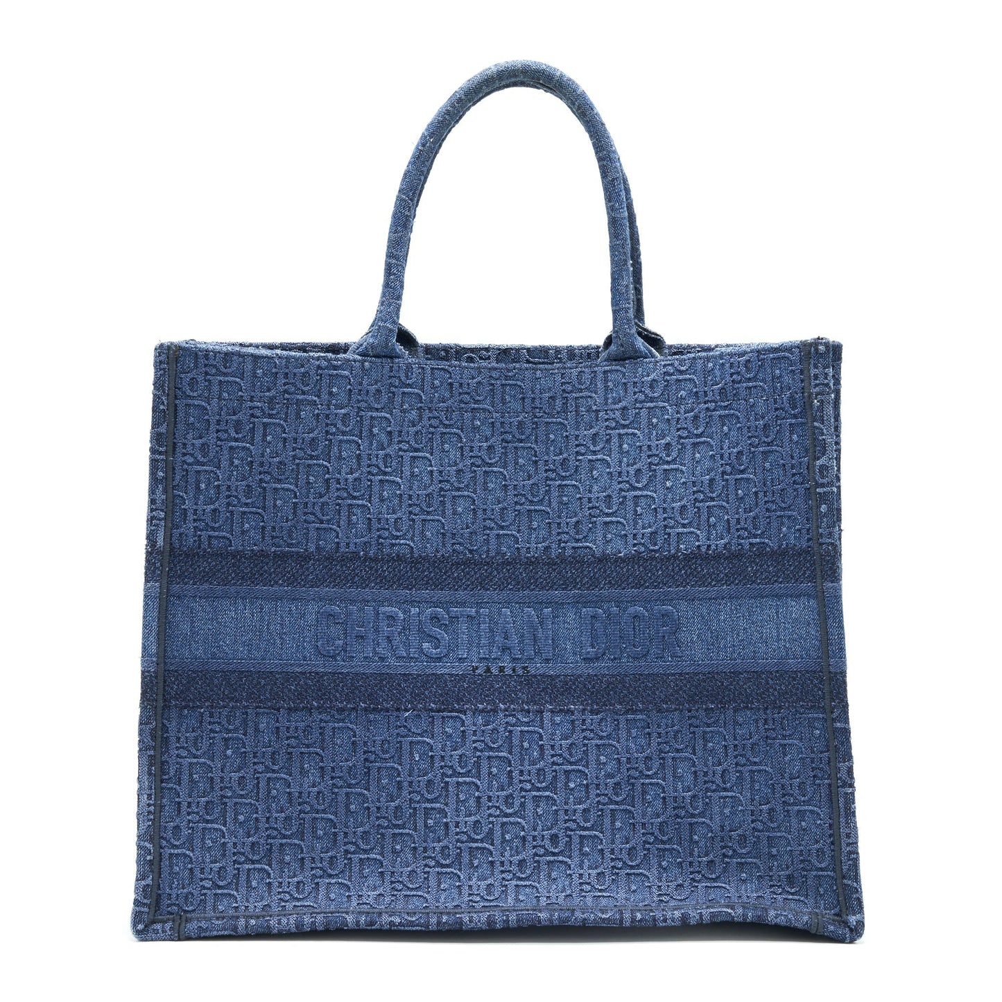 Dior Print Book Tote Handbag Denim Logo Tote Bag