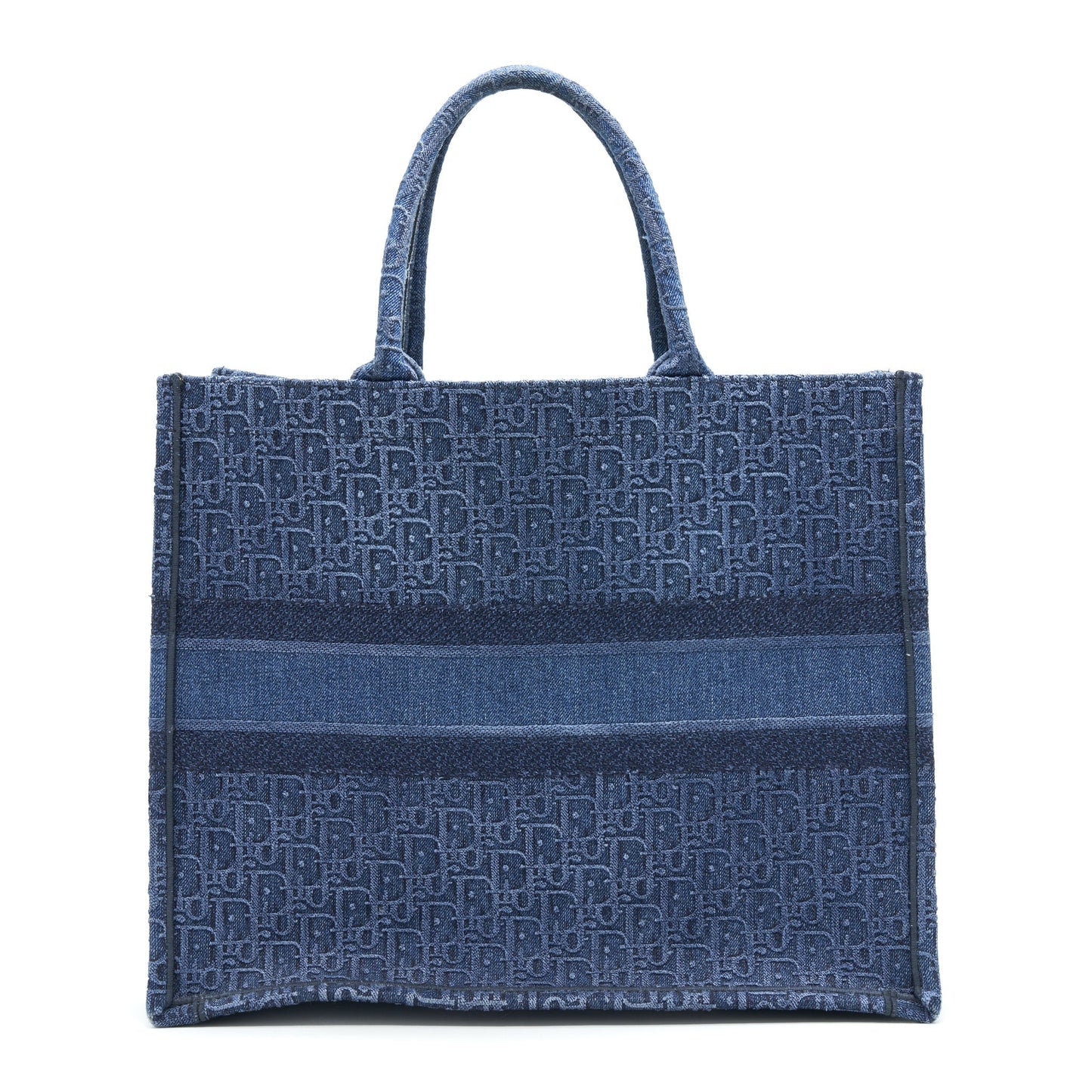 Dior Print Book Tote Handbag Denim Logo Tote Bag