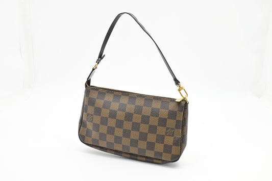 Louis Vuitton Pochette Accessoires Ebene Damier Canvas Clutch Bag