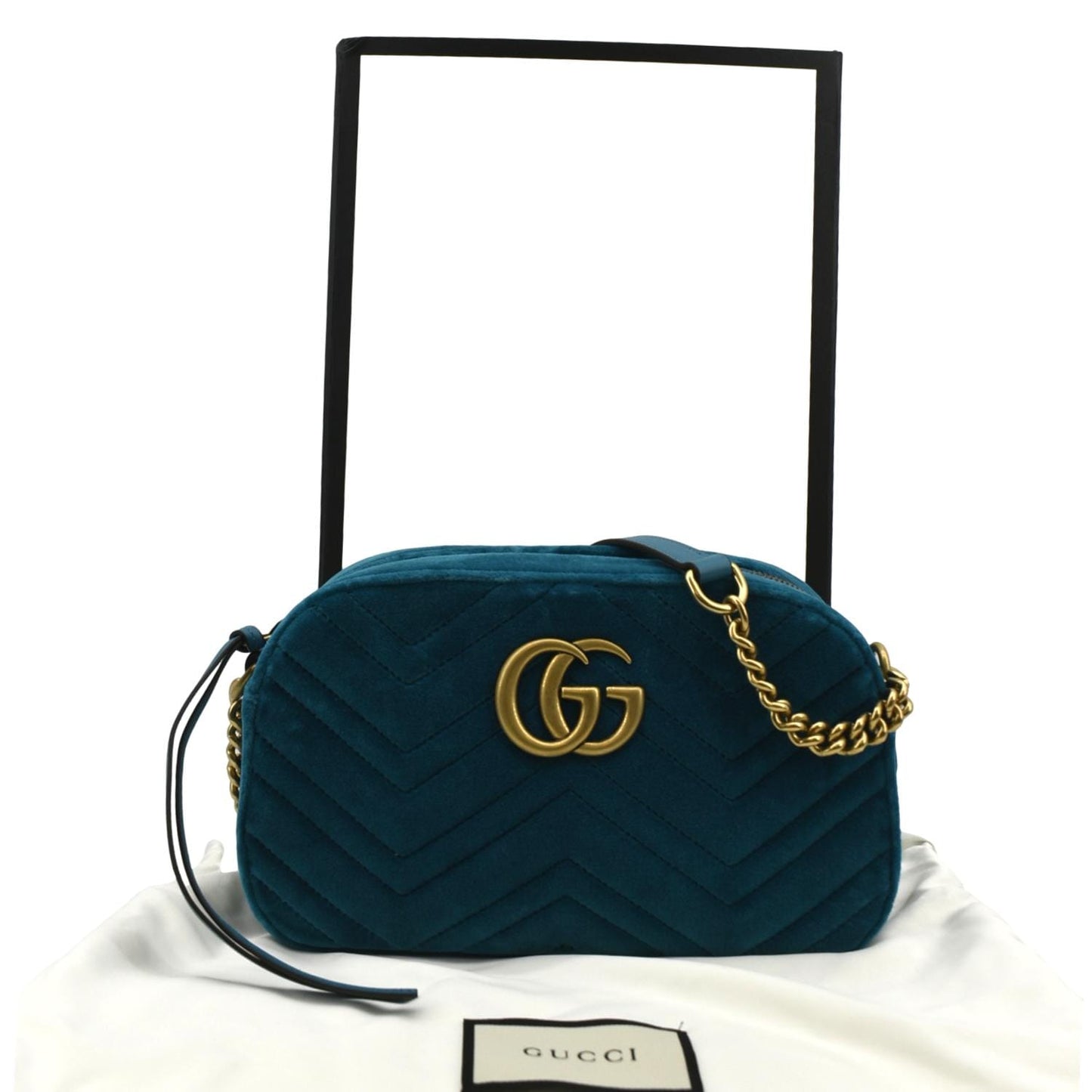 Gucci Marmont Crossbody Camera Bag Teal Suede Small Crossbody Bag