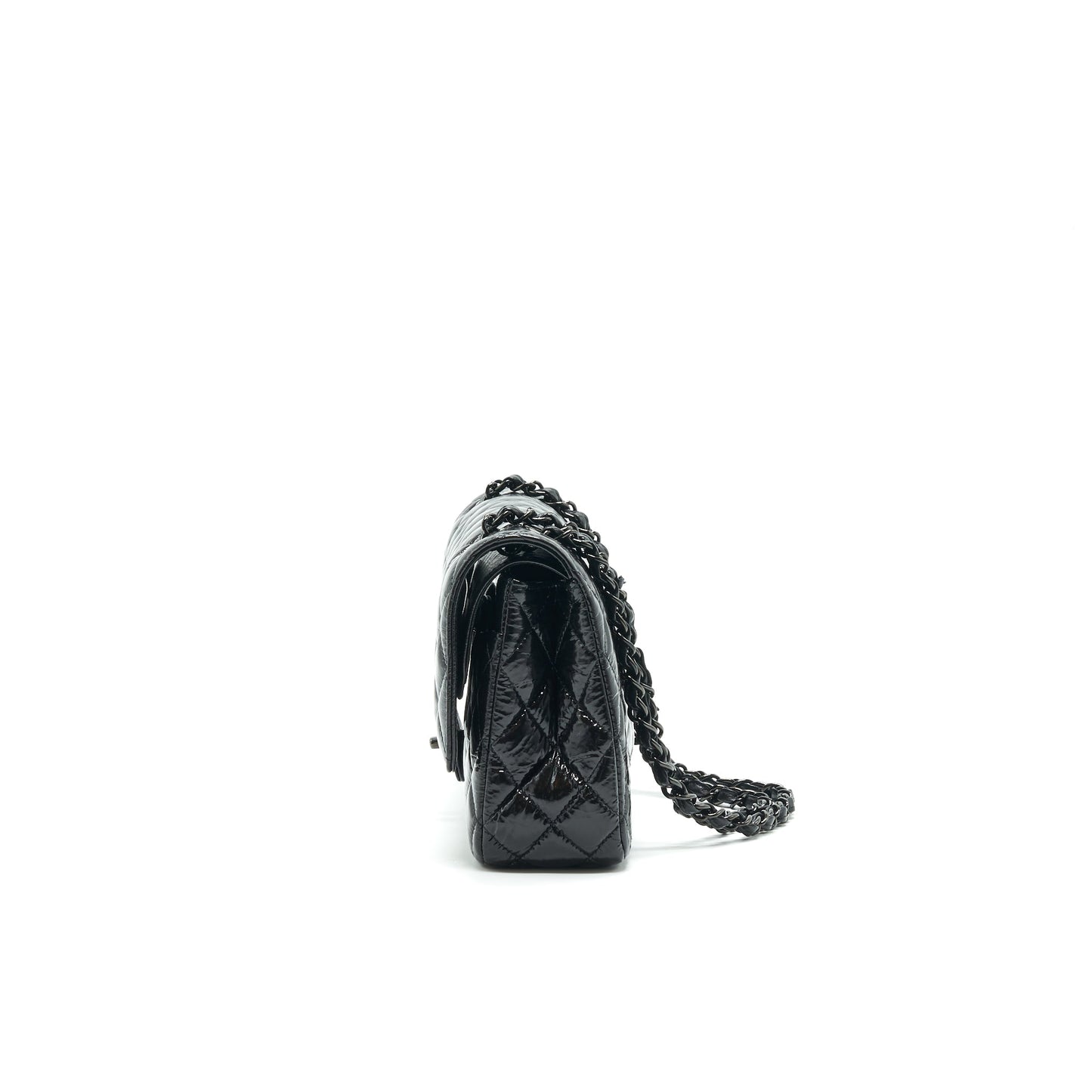 Chanel Classic Double Flap Shiny Crumpled Calfskin Shoulder Bag