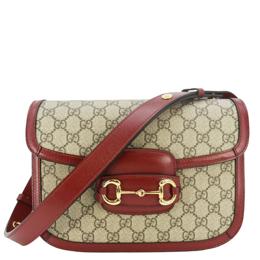 Gucci Horsebit Supreme Shoulder Bag Canvas Beige 1955 602205