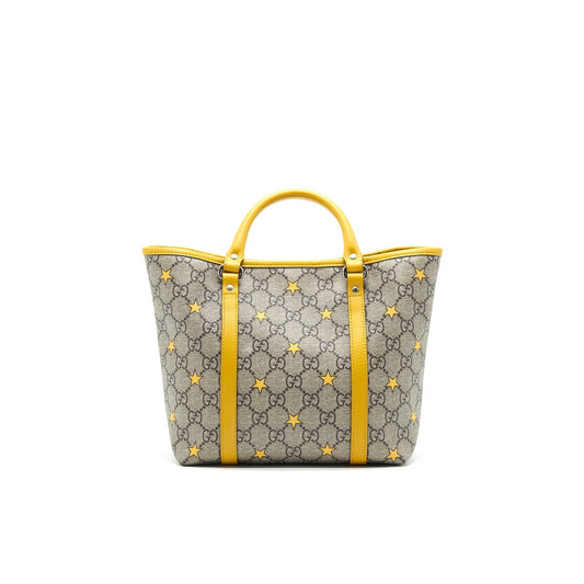 Gucci Kid Supreme Tote Bag Yellow Star