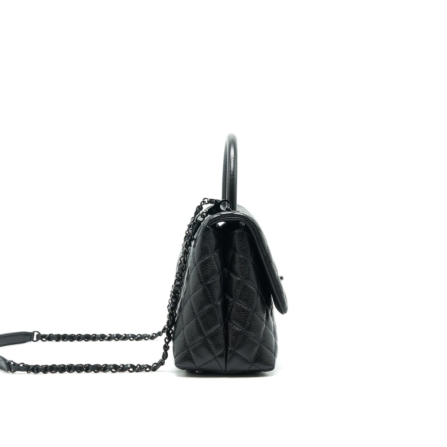 Chanel Coco Handle Flap Grained Calfskin & Black Small Shoulder Bag