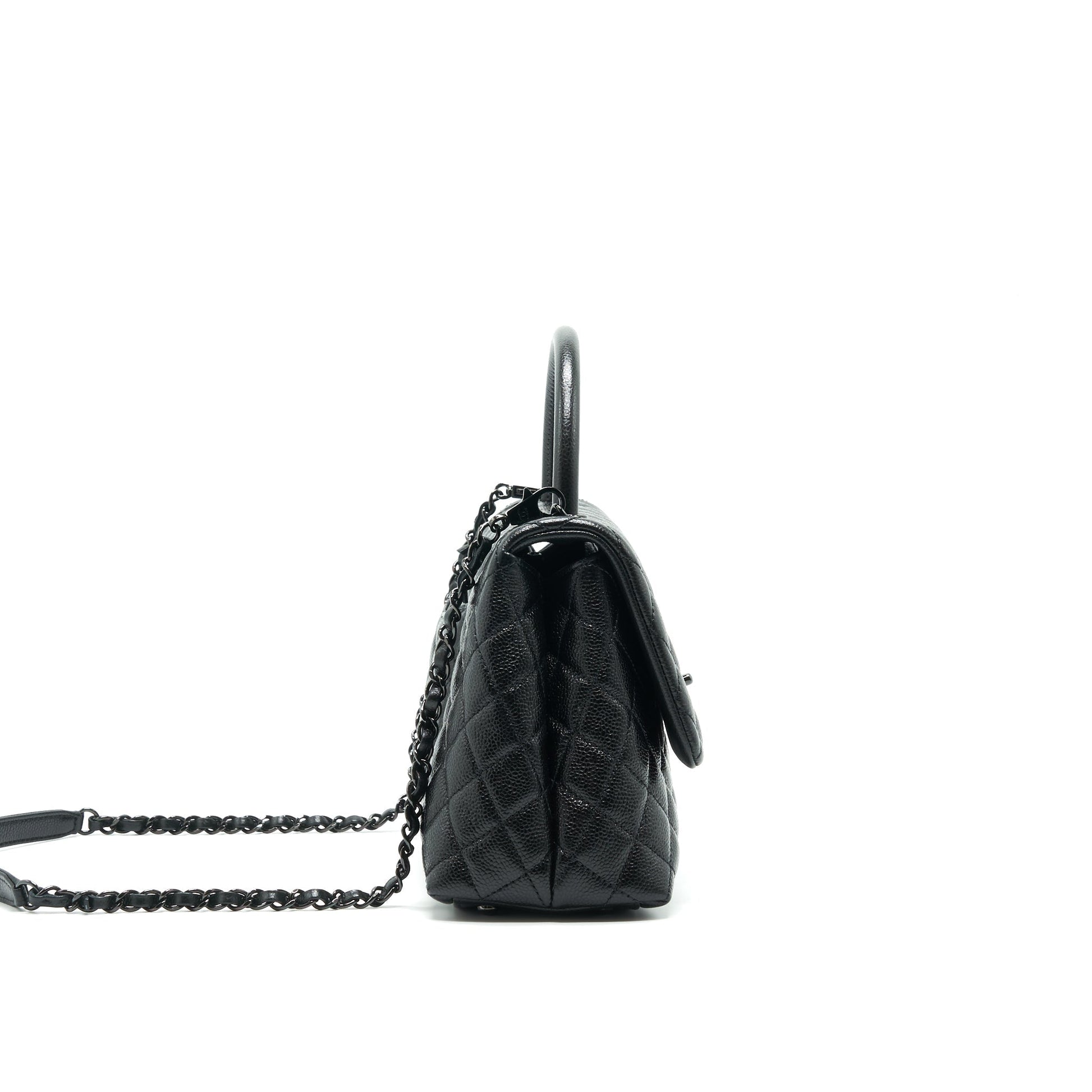 Chanel Coco Handle Flap Grained Calfskin & Black Small Shoulder Bag