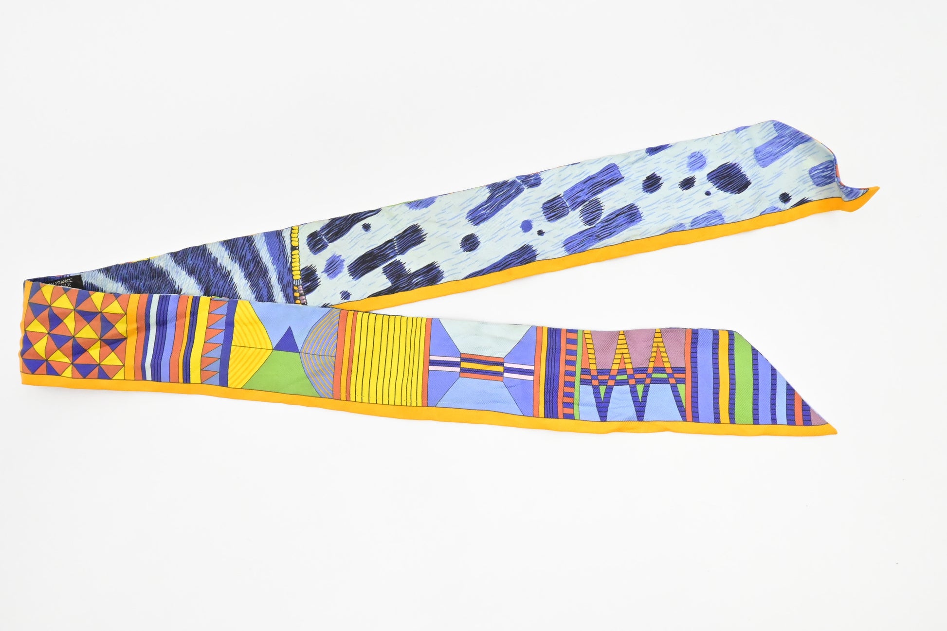 Hermes 'Pelages Et Camouflage' Twilly In Orange And Blue Travel Bag