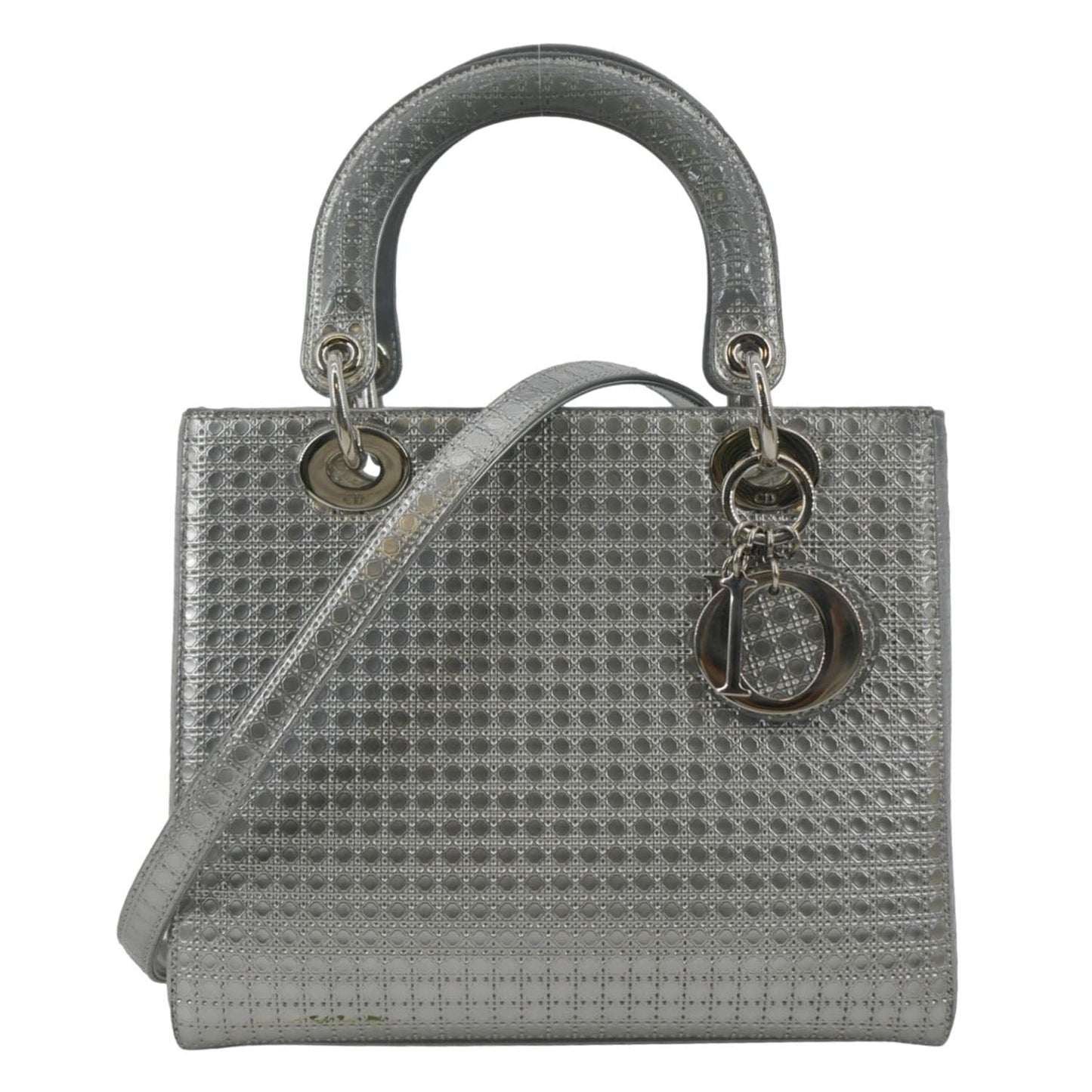 Dior Lady Micro Cannage Shoulder Bag Metallic Leather
