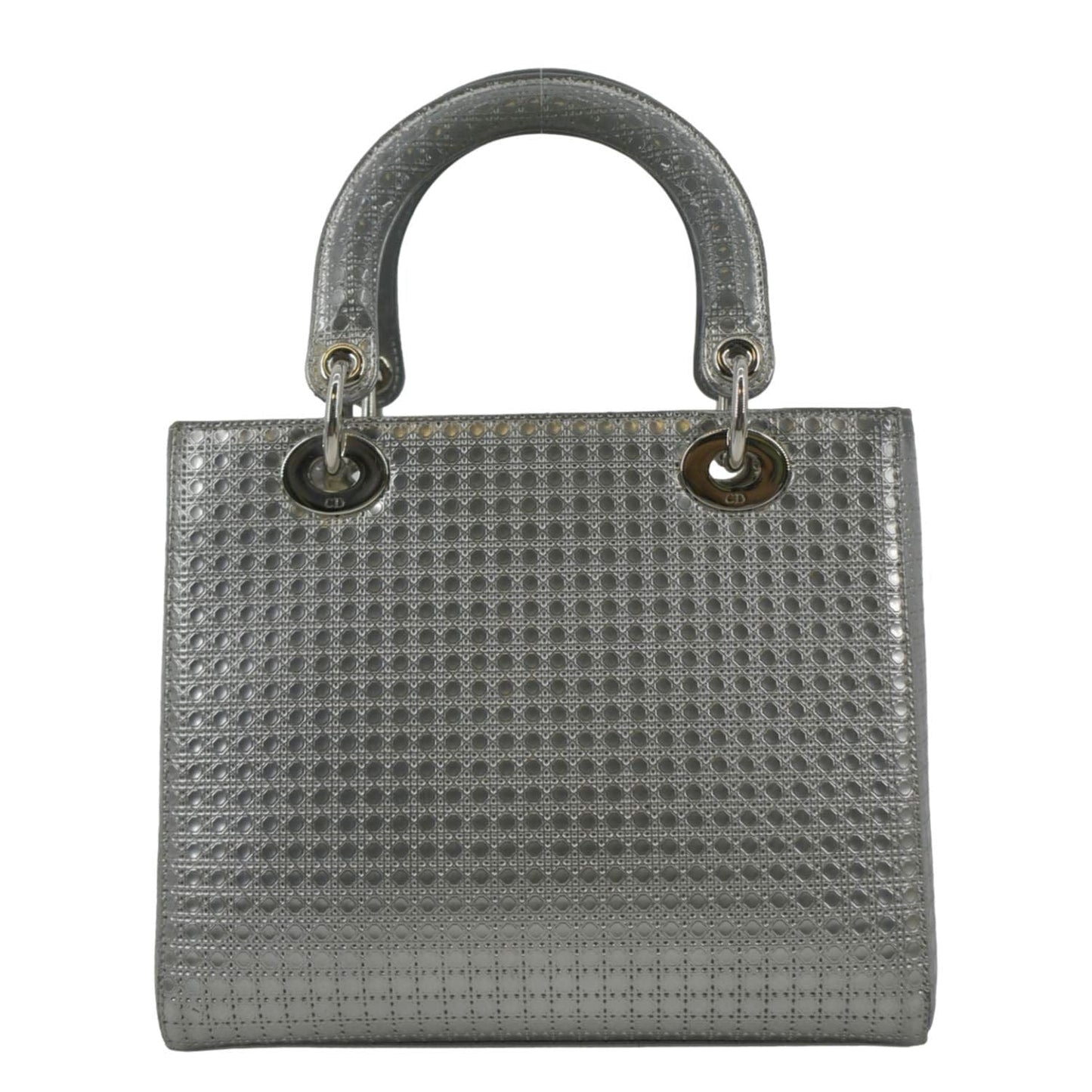 Dior Lady Cannage Shoulder Bag Metallic Leather Micro