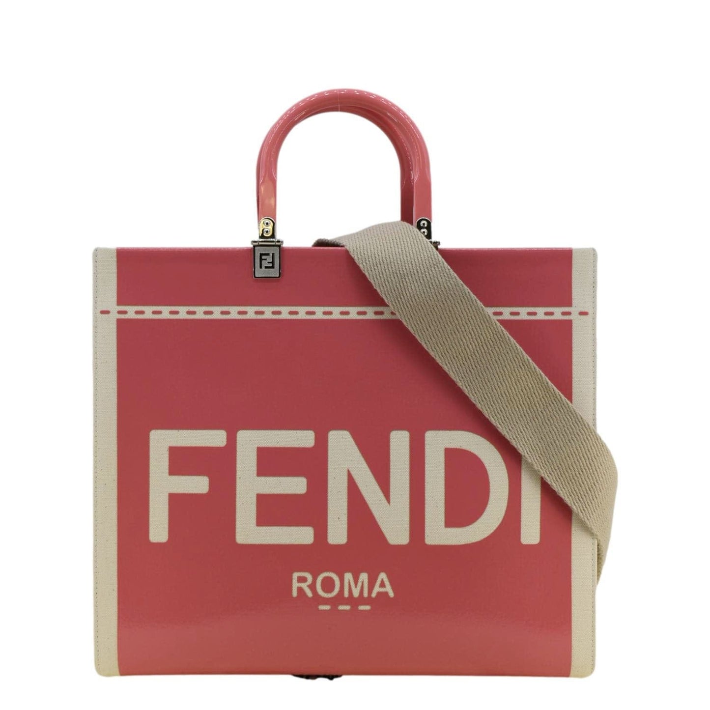 Fendi Sunshine Crossbody Tote Bag Light Leather Pink Medium Crossbody Bag