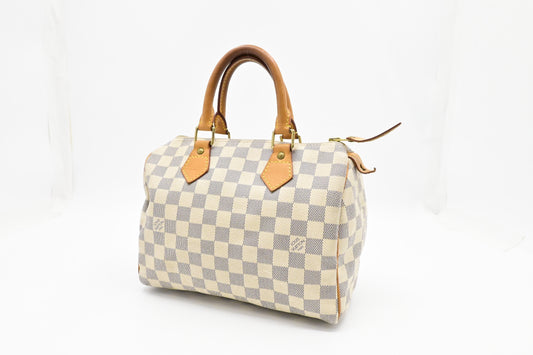 Louis Vuitton Speedy 25 Azur Canvas Damier Handbag Canvas 1