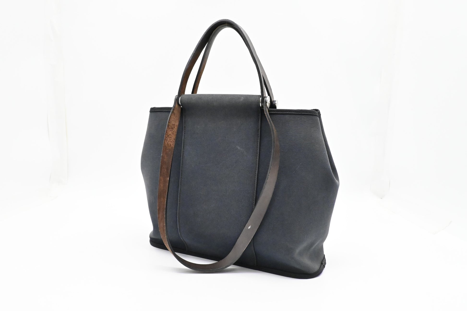 Hermes Cabag Elan Pm In Navy Canvas Blue Travel Bag