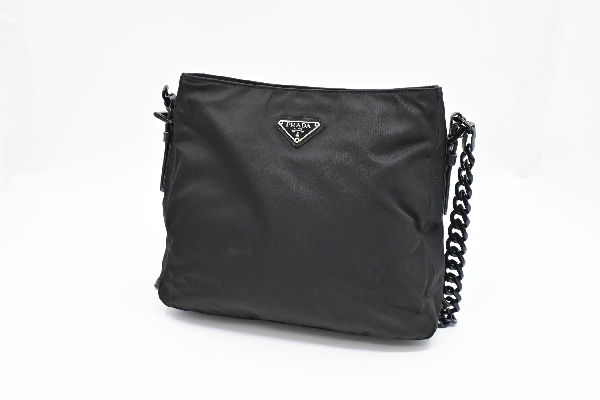 Prada Sholder Bag In Nylon Black Travel Bag