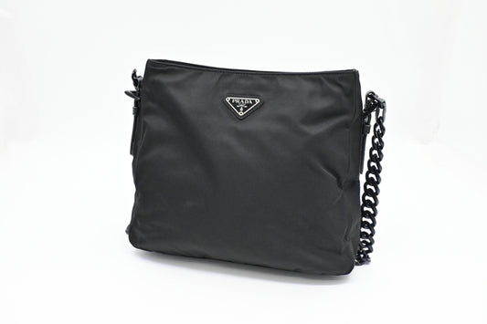 Prada Sholder Bag In Nylon Black Travel Bag