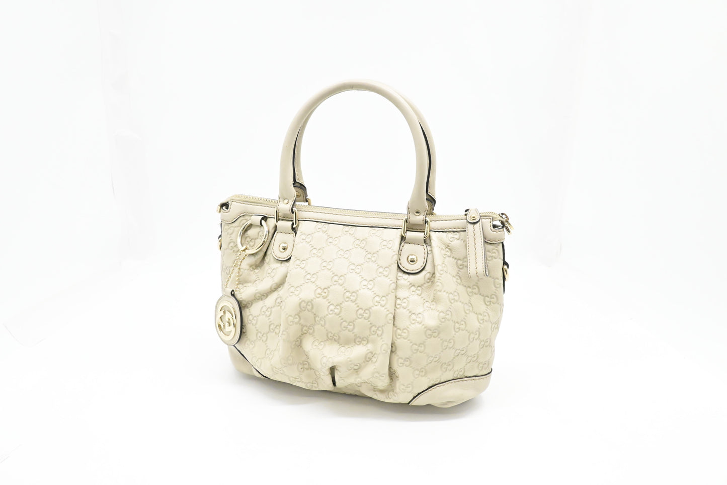 Gucci Sukey Guccissima Leather Cream Handbag