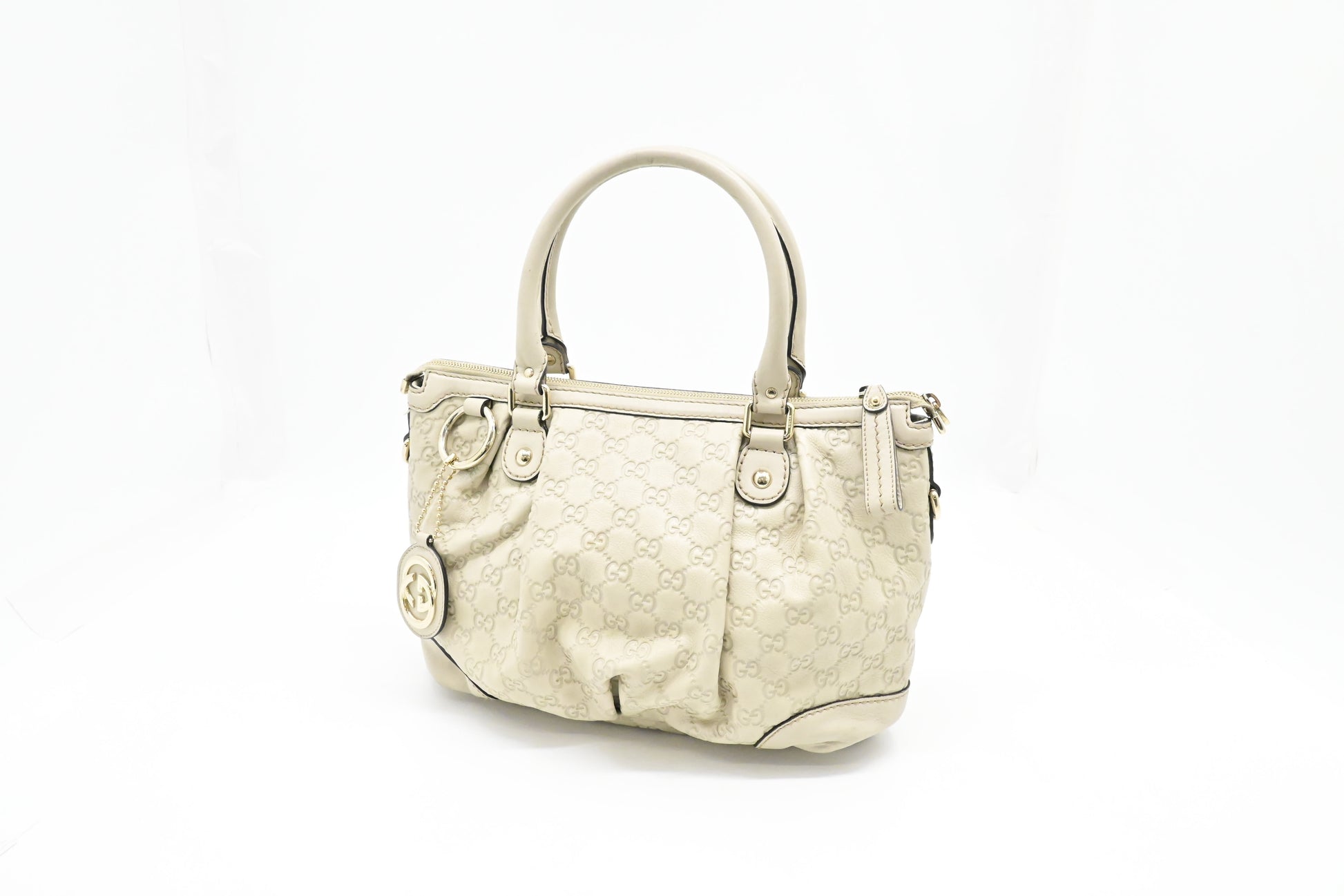 Gucci Sukey Guccissima Leather Cream Handbag
