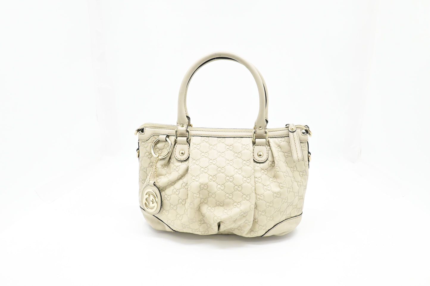 Gucci Sukey Guccissima Leather Cream Handbag