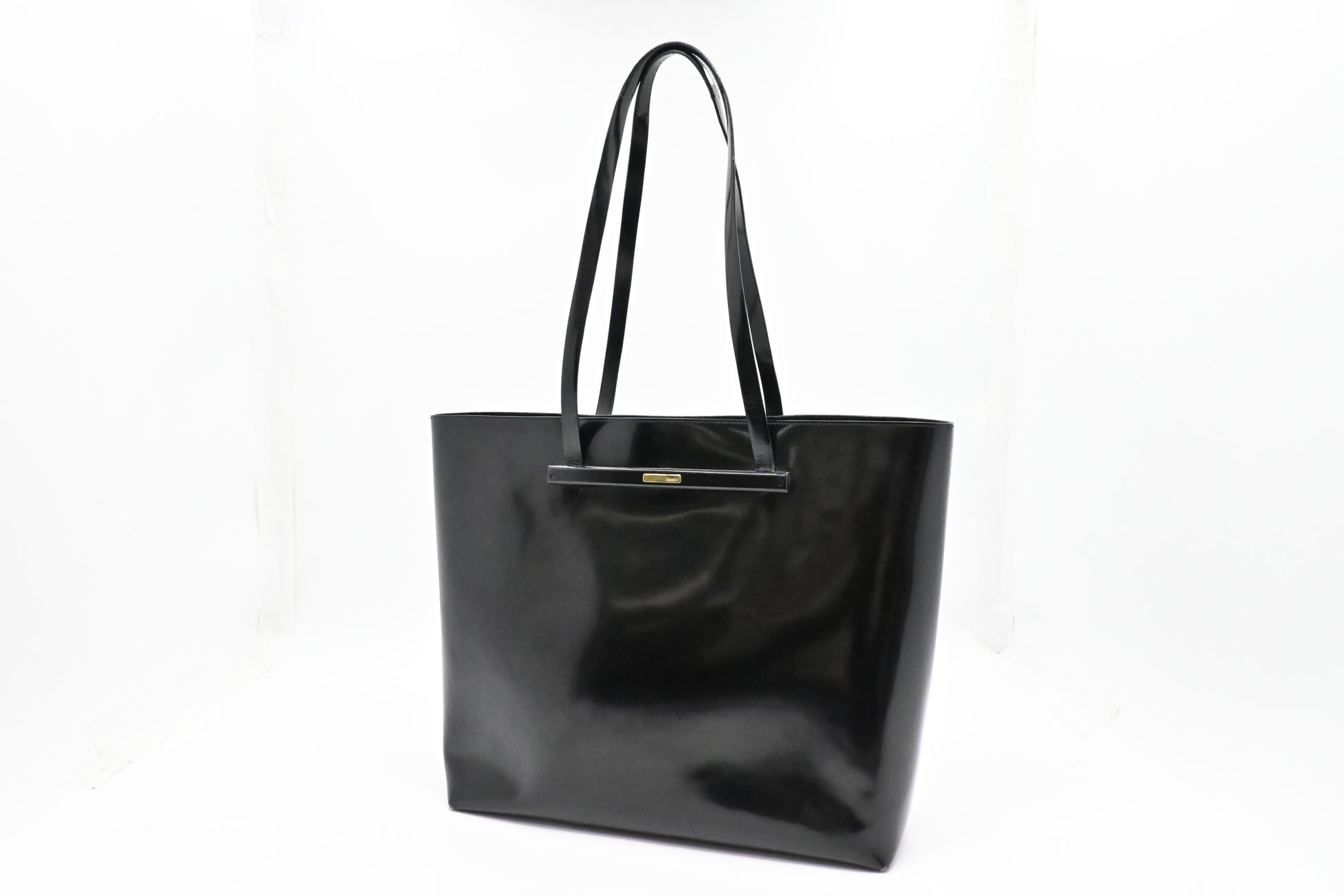 Gucci Black Patent Leather Tote Bag