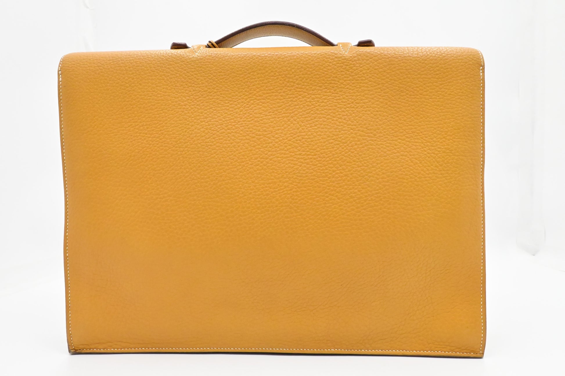 Hermes Sac A Depeches In Yellow Clemence Handbag Leather Travel Bag