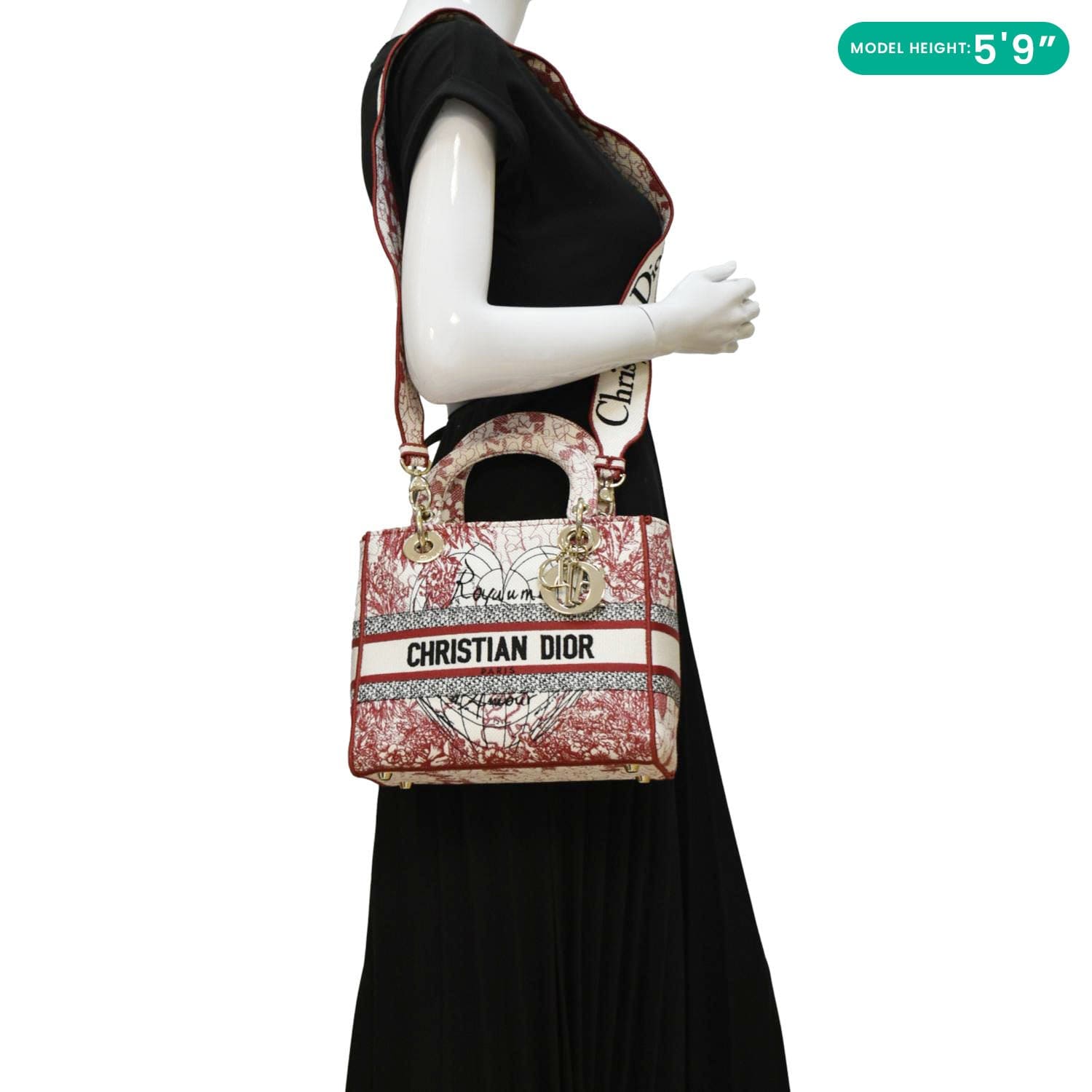 Dior Lady D Lite mour D Royaume Damour Canvas Medium Crossbody Bag