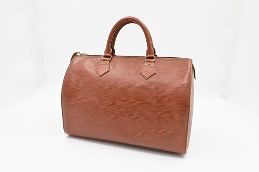Louis Vuitton Speedy 30 Kenyan Fauve Brown Leather Epi Handbag