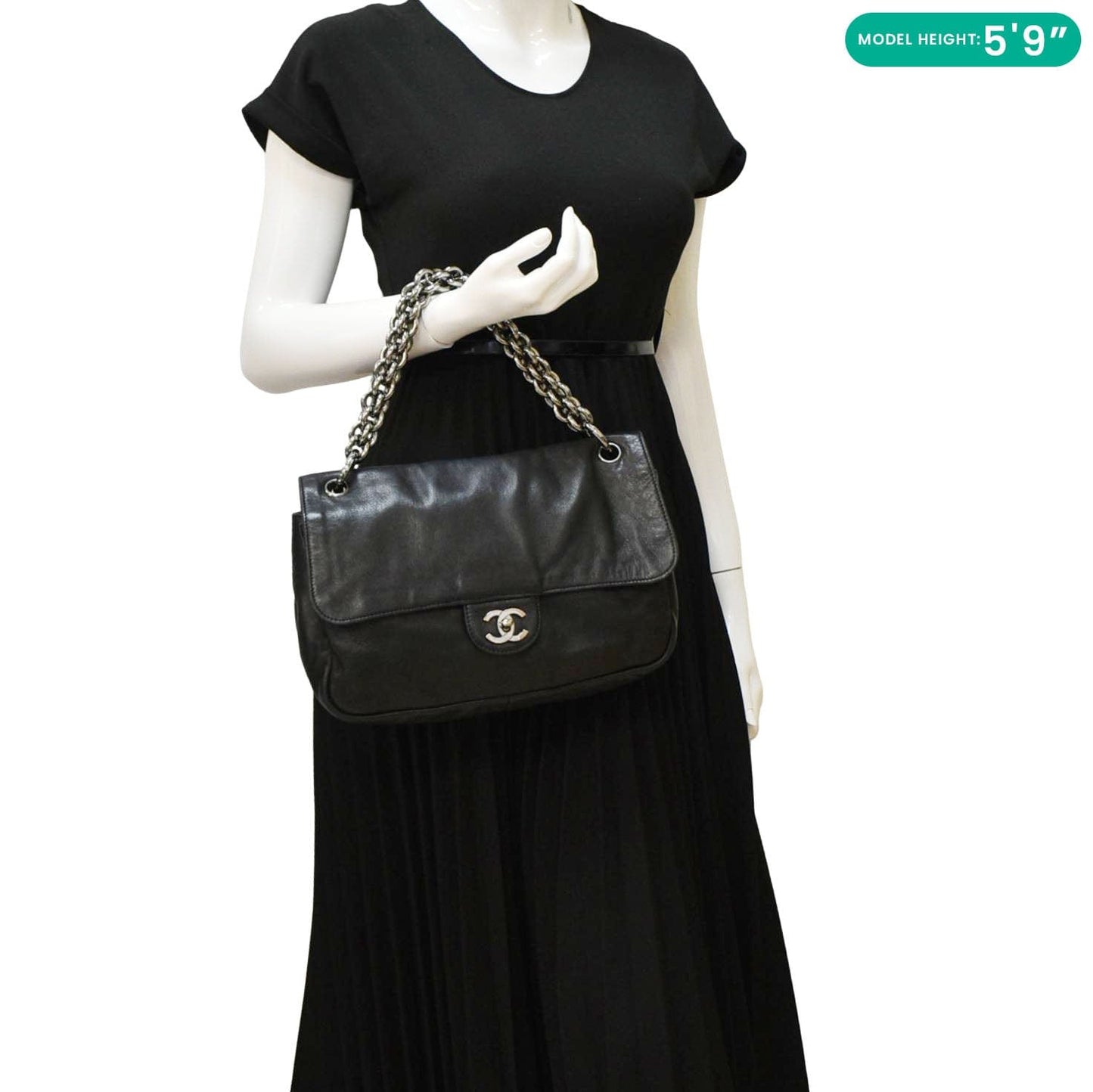 Chanel Soft Flap Leather Black Travel Bag