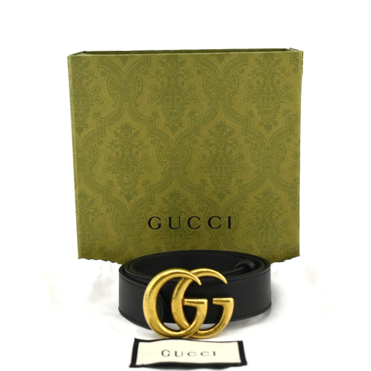 Gucci Buckle Marmont Thin Belt Size Handbag Leather Black Accessory
