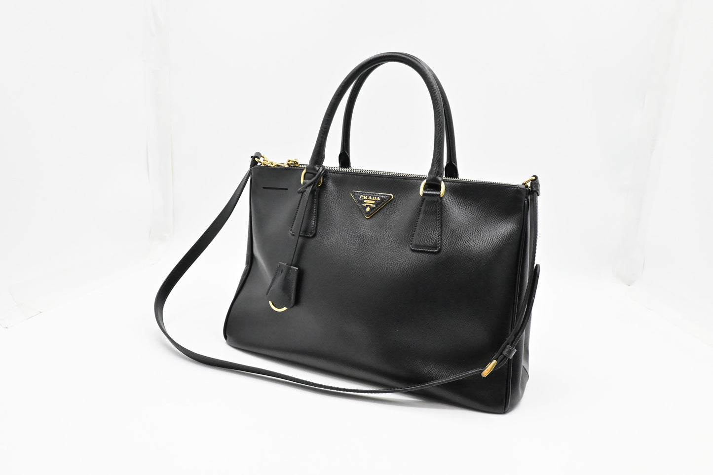 Prada Galleria In Saffiano Handbag Leather Black Travel Bag 3