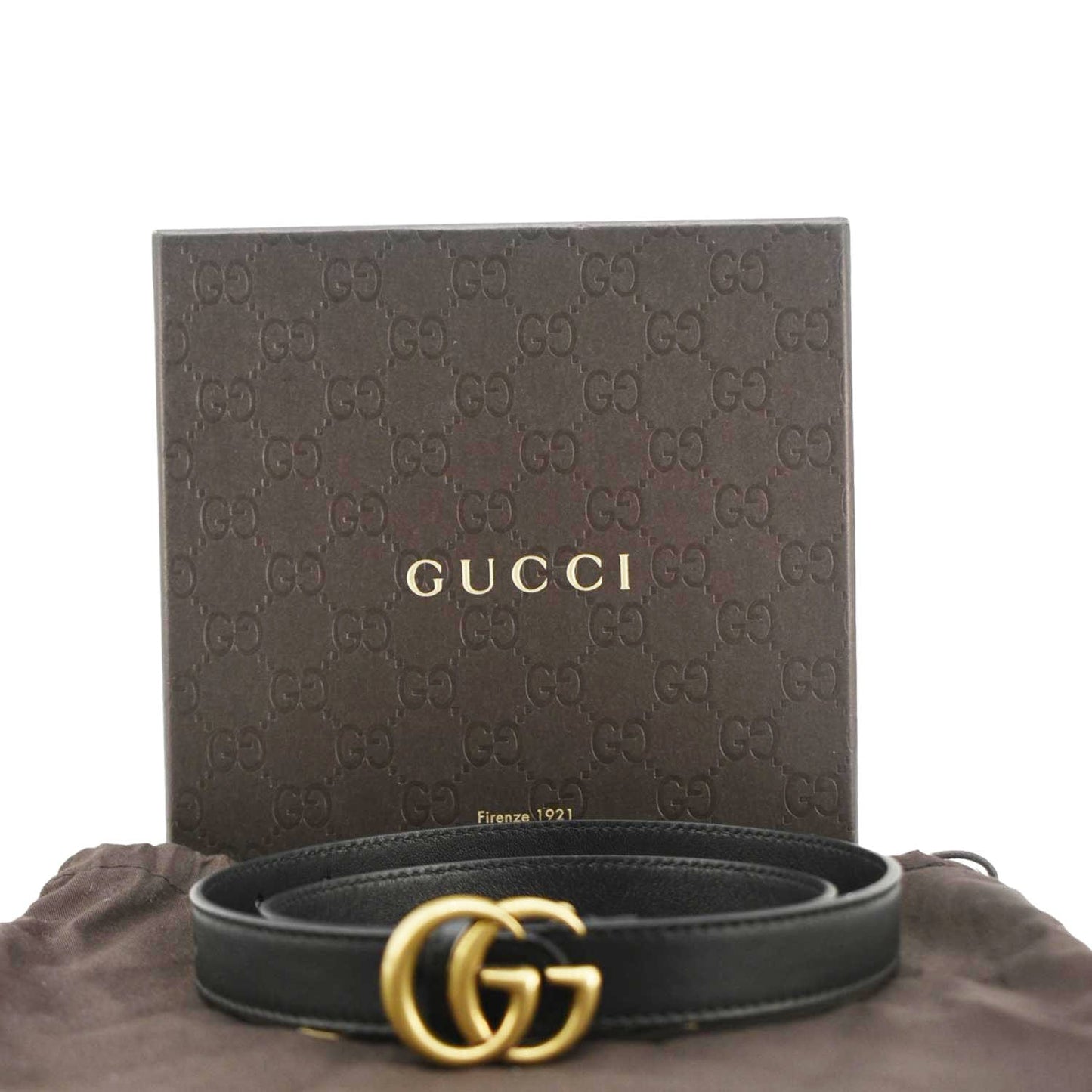 Gucci Double Buckle Marmont Reversible Belt Handbag Leather Black Accessory