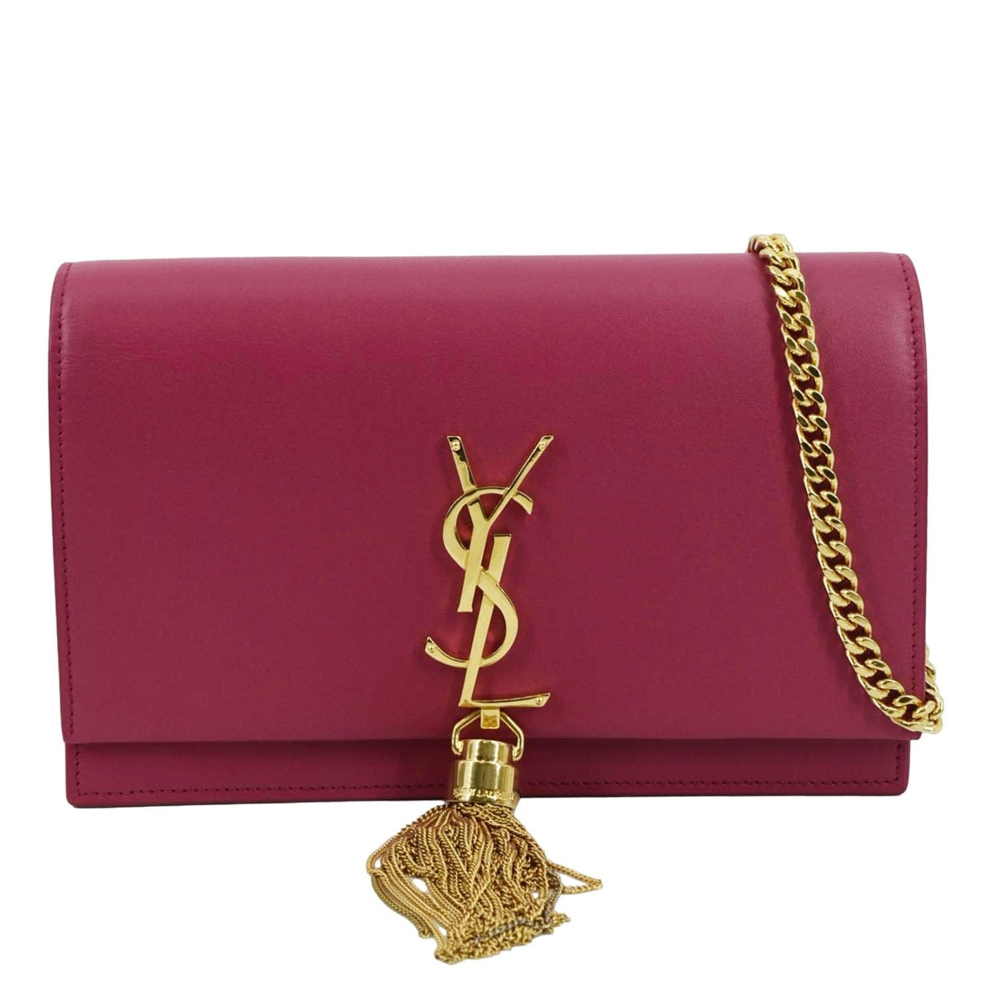 YSL Saint Laurent Yves Kate Smooth Crossbody Bag Hot Leather Pink Small