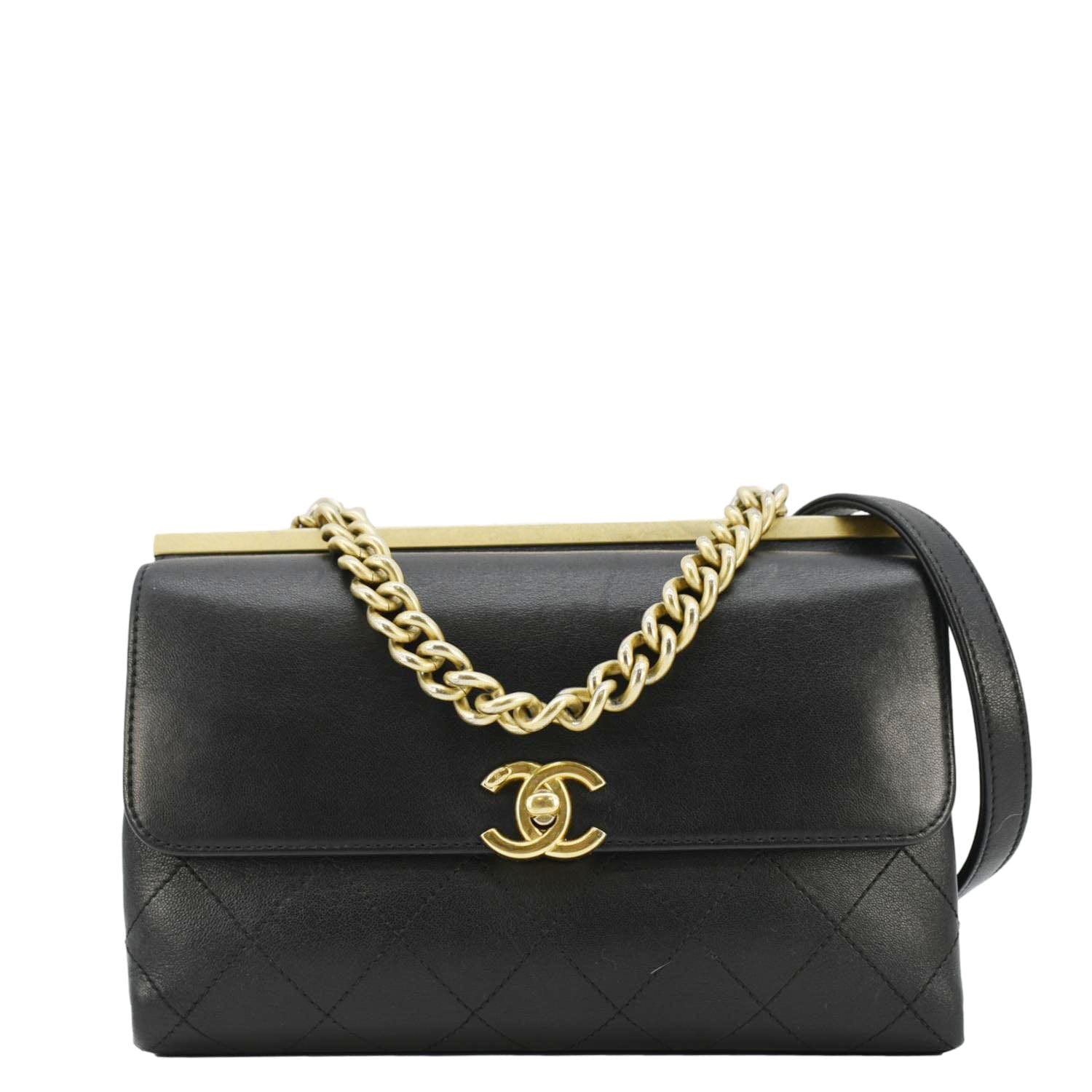 Chanel Coco Luxe Stitched Leather Black Travel Bag